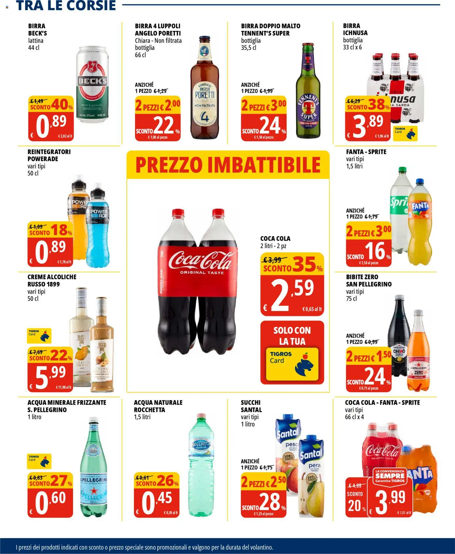 Volantino Tigros del 28.10.2025 | Pagina: 24 | Prodotti: Crema, Birra, Pesca, Acqua naturale