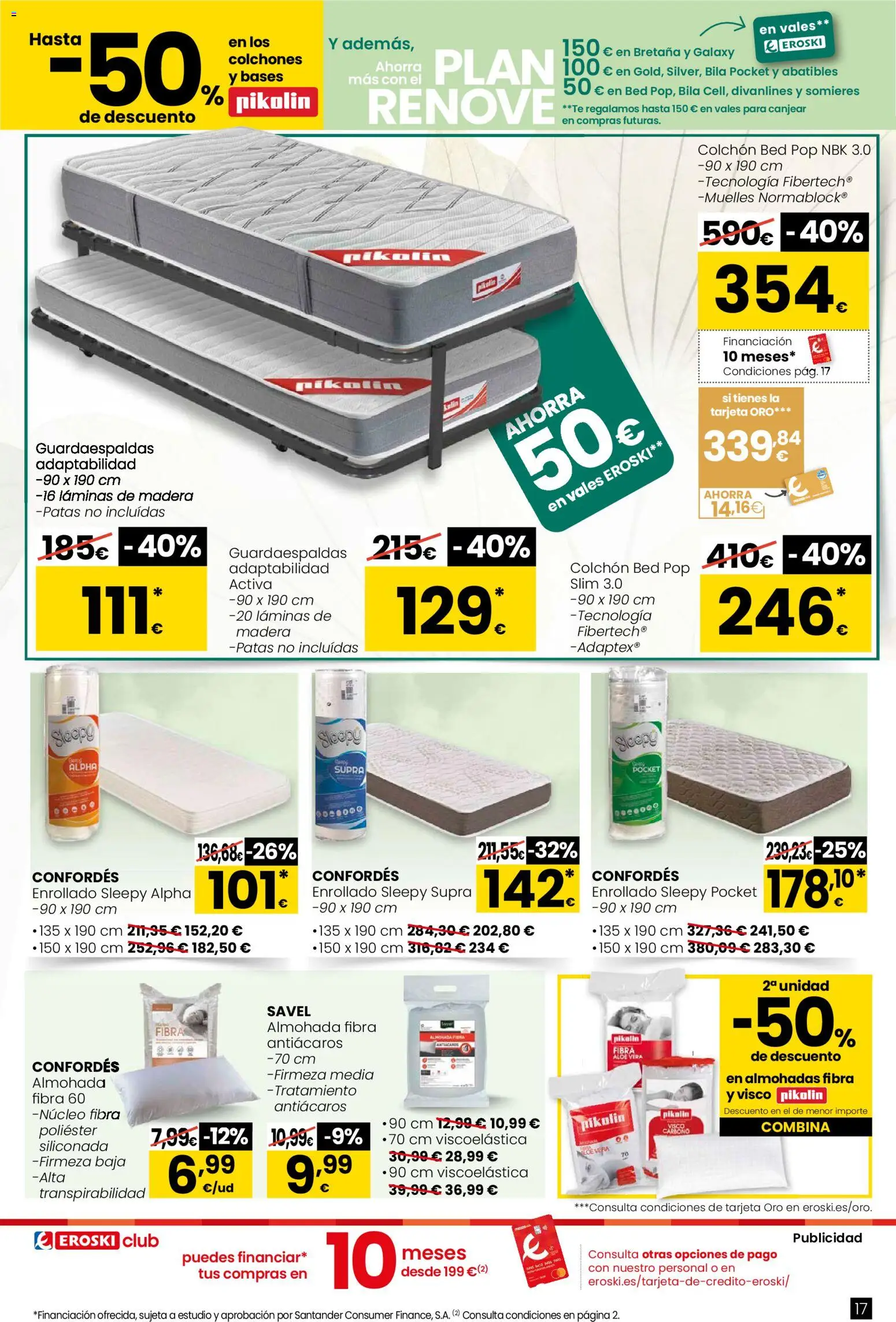 Eroski - Qué a gusto │ válido desde el 07.01.2026 | Página: 17 | Productos: Té, Colchon, Almohada