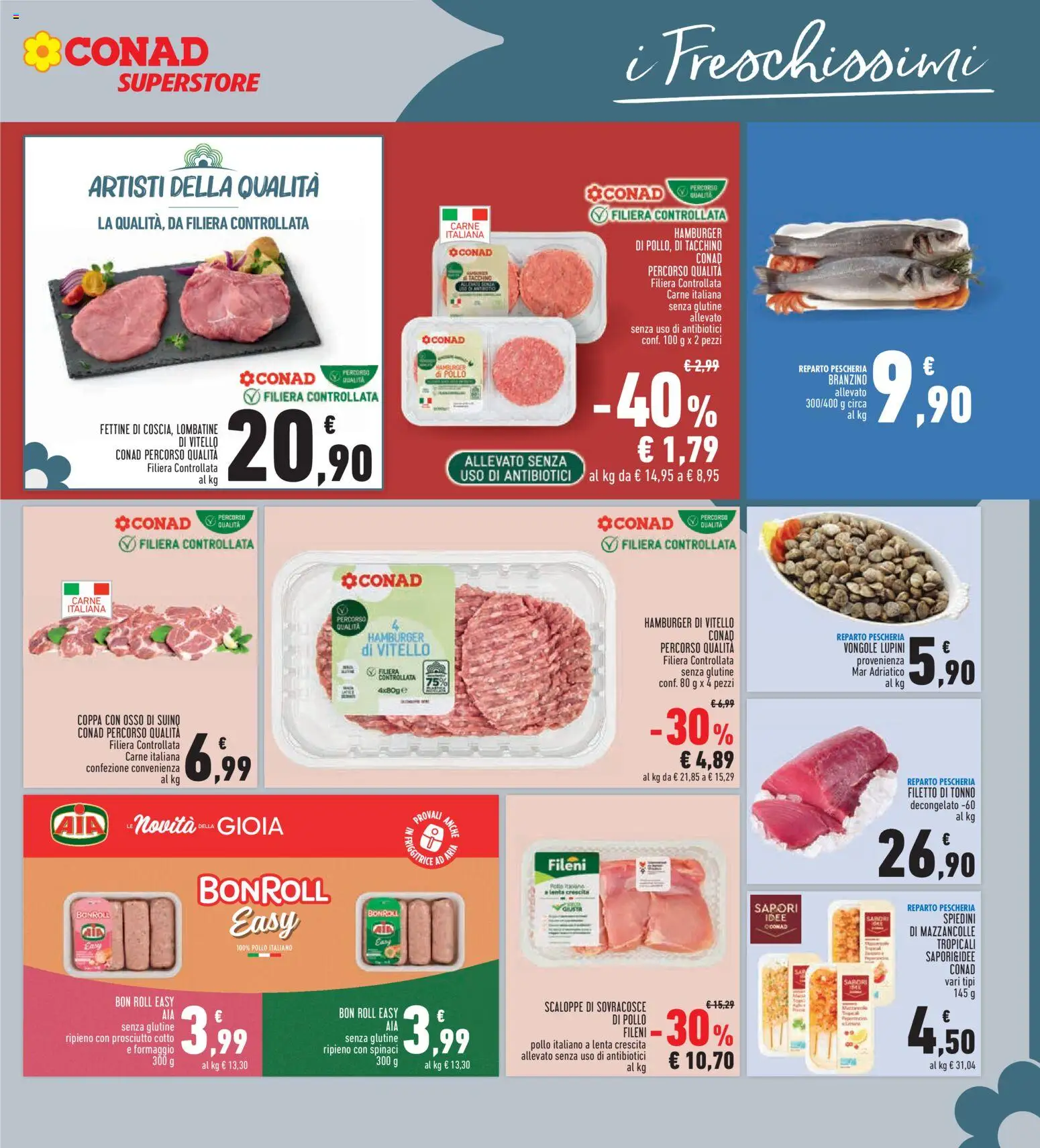 Volantino Conad del 26.02.2026 | Pagina: 9 | Prodotti: Lupini, Branzino, Formaggio, Spinaci