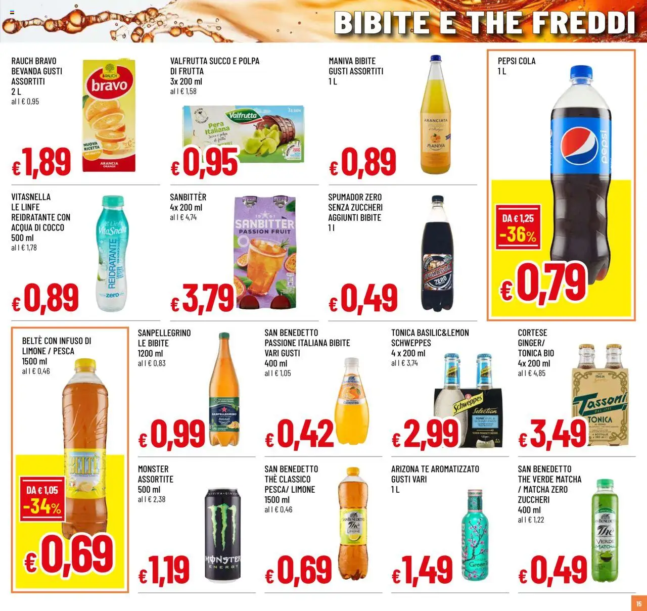Volantino Galassia del 31.07.2025 | Pagina: 15 | Prodotti: Frutta, Limone, The, Bibite