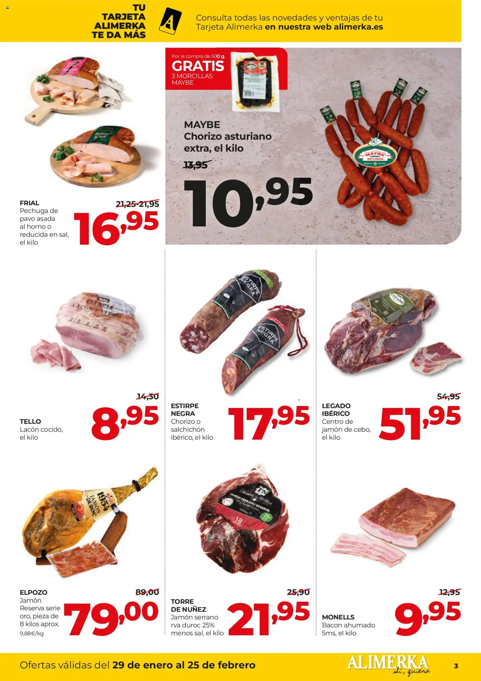 Alimerka folleto Asturias │ válido desde el 29.01.2026 | Página: 3 | Productos: Jamón serrano, Jamón, Té, Horno