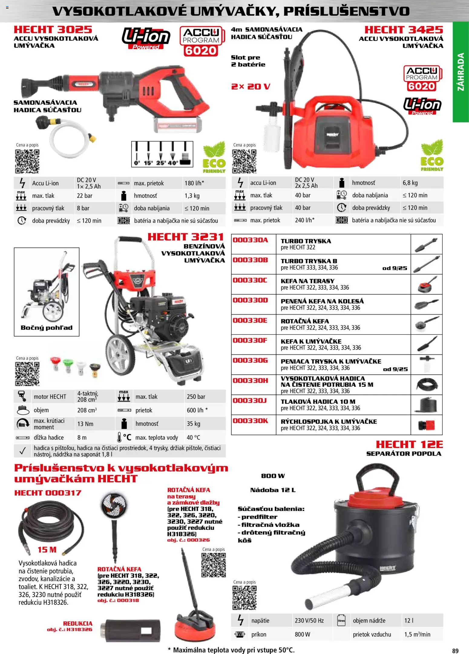 Nové Hecht akcie – leták je platný od 30.10.2025 | Strana: 89 | Produkty: Umývačka, Nabíjačka, Batéria