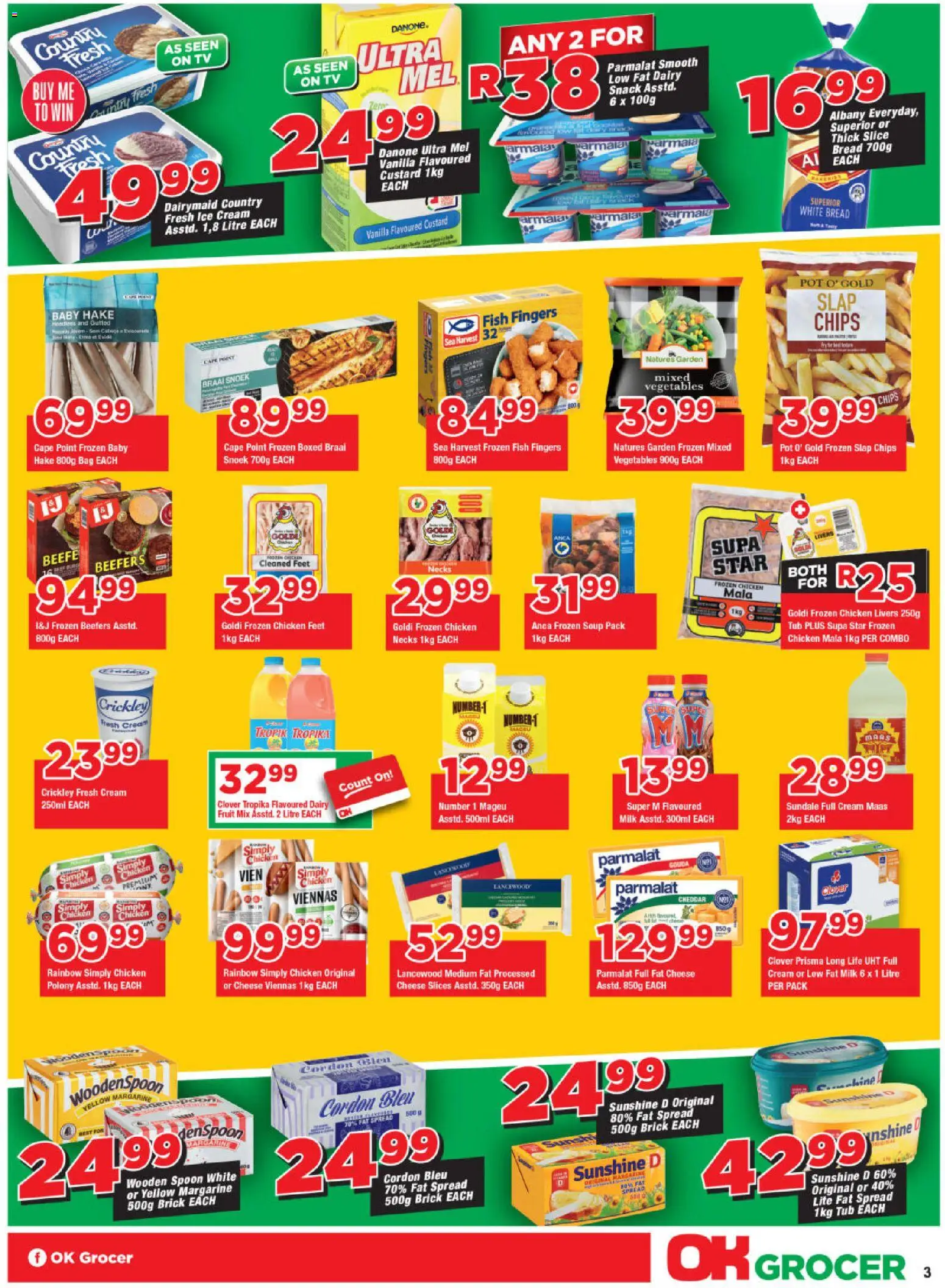 New OK Foods catalogue – valid from 10.12.2025 | Page: 3 | Products: TV, Polony, Chicken, Fish