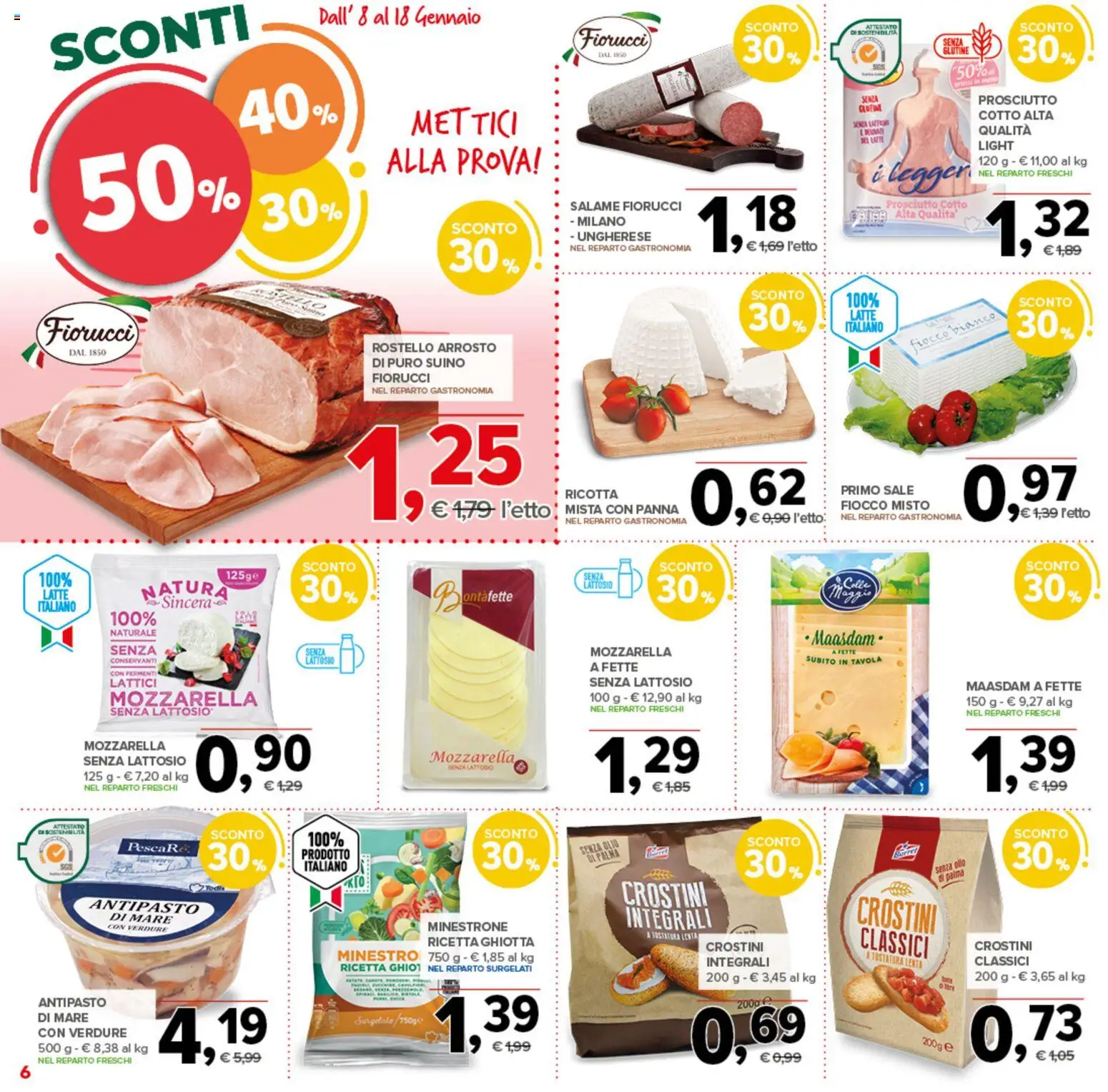 Volantino Todis del 08.01.2026 | Pagina: 6 | Prodotti: Arrosto, Salame, Suino, Prosciutto