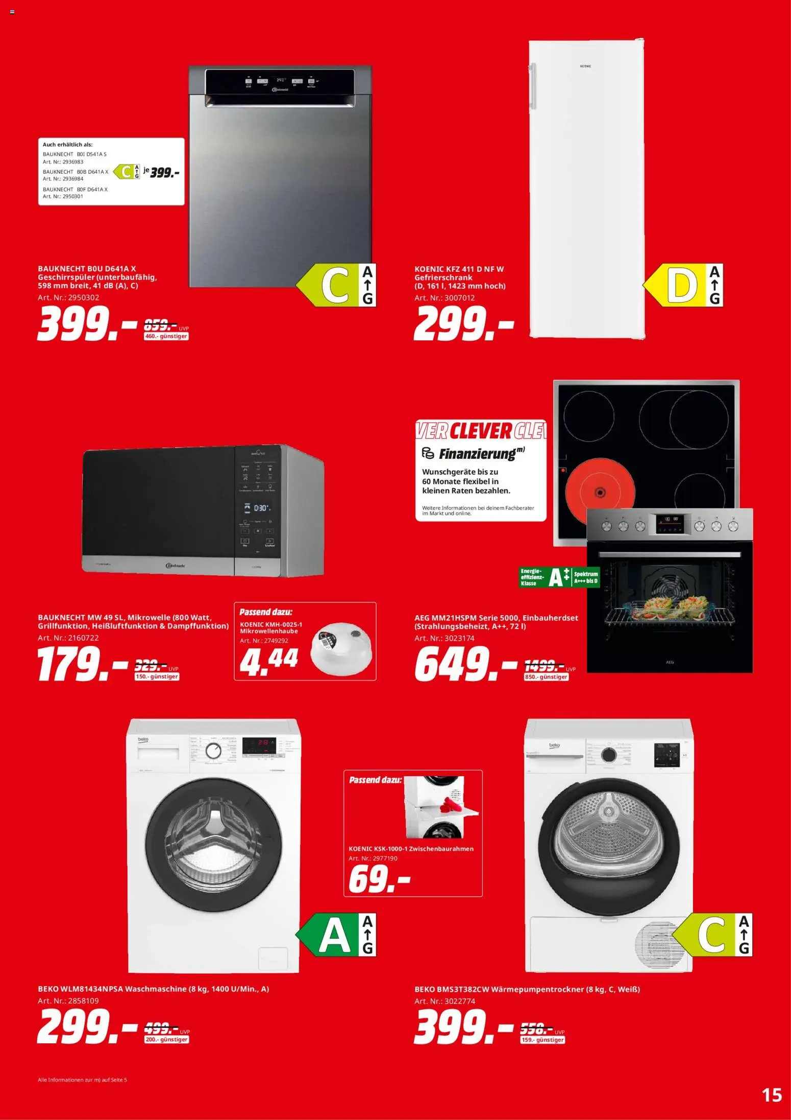 Media Markt Prospekt 	 – gültig ab 22.12.2025 | Seite: 15 | Produkte: AEG, Mikrowelle, Geschirrspüler, Waschmaschine