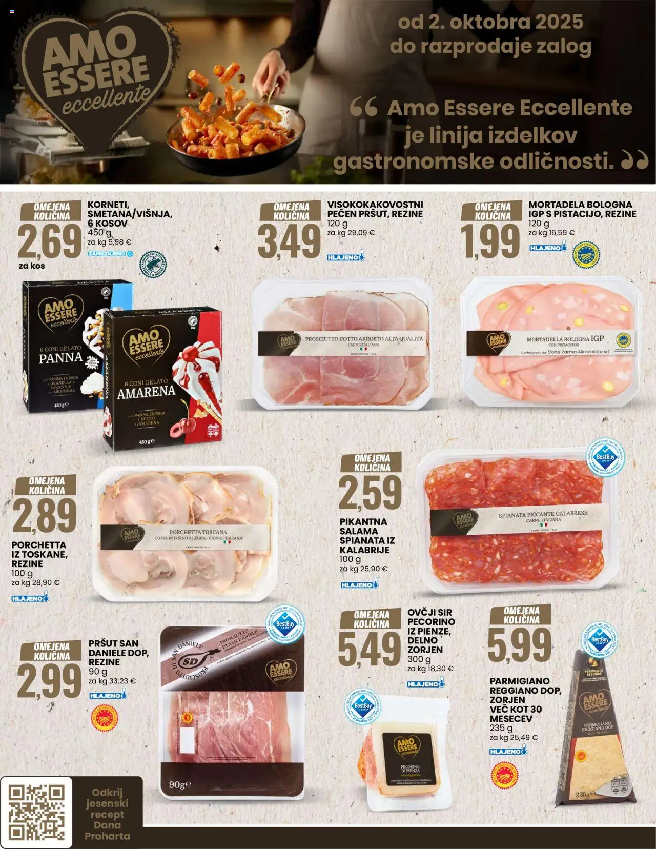 Novi Eurospin katalog ponudbe – veljaven od 02.10.2025 | Stran: 4 | Izdelki: Pršut, Kos, Sir, Salama