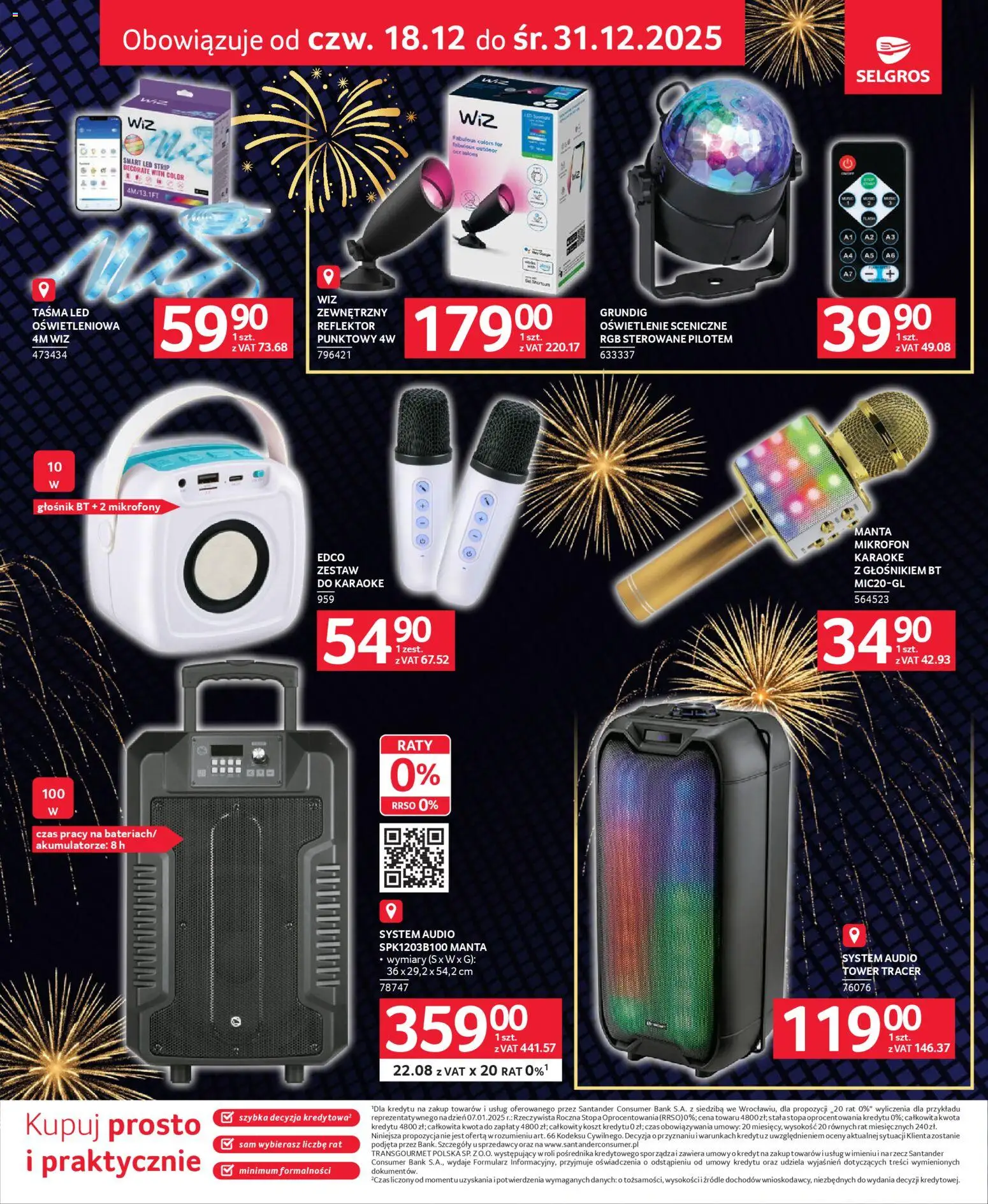Selgros cash&carry Gazetka - Sylwester Pełen Emocji od 27.12.2025 | Strona: 15 | Produkty: Audio, Mikrofon, Głośnik, Taśma LED