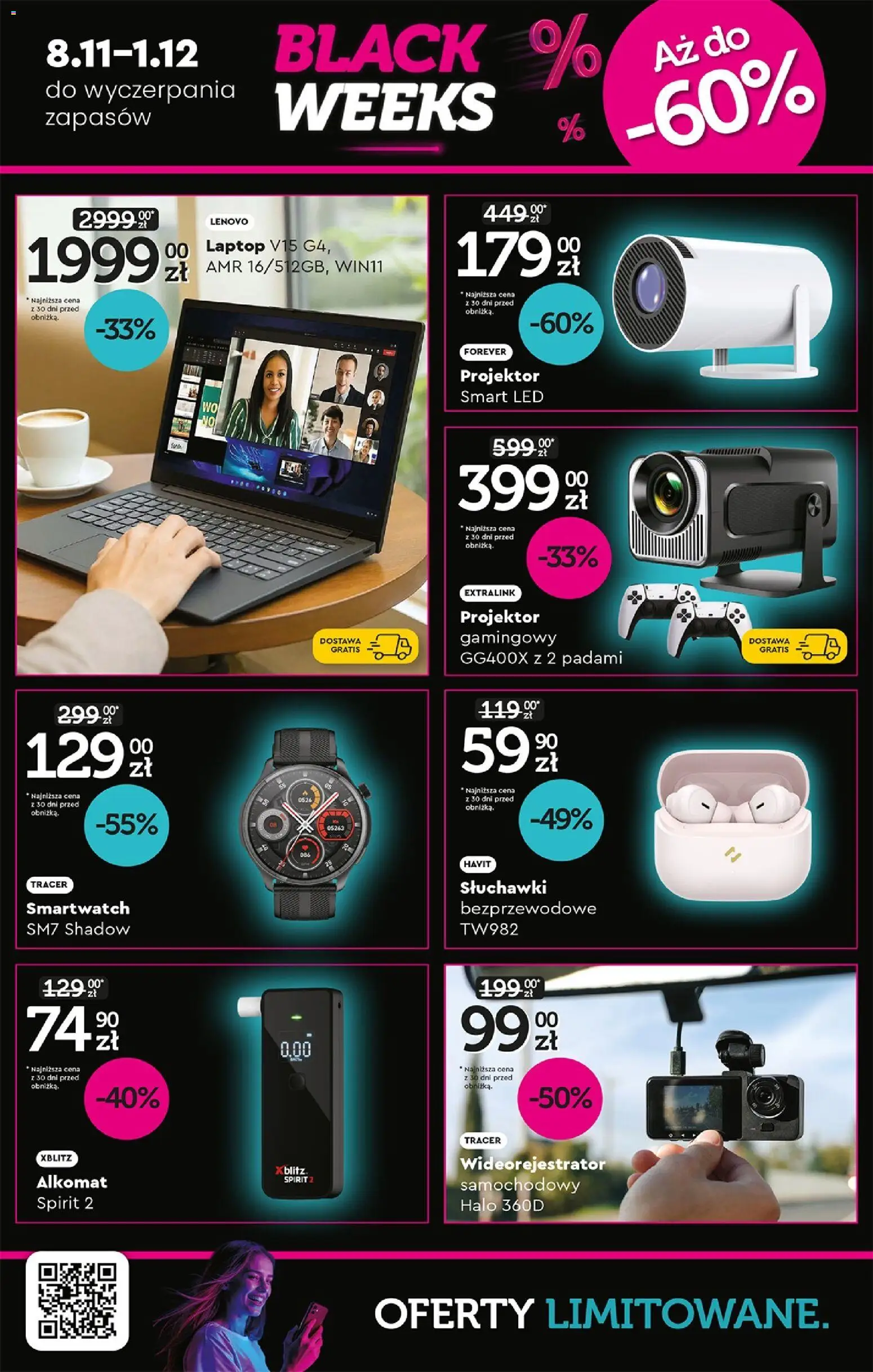 Biedronka Black Friday od 08.11.2025 | Strona: 4 | Produkty: Laptop, Słuchawki, Słuchawki bezprzewodowe, Smartwatch
