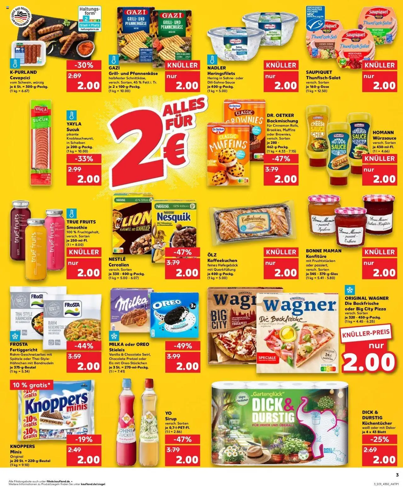 Kaufland prospekt Dippoldiswalde	 - gültig ab dem 31.07.2025 | Seite: 3 | Produkte: Cevapcici, Milka, Eis, Salat