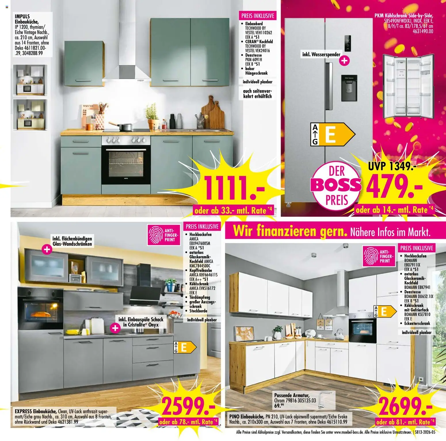 SB Möbel Boss Prospekt 	 – gültig ab 21.03.2026 | Seite: 5 | Produkte: Schrank, Kühlschrank, Kochfeld, Hängeschrank