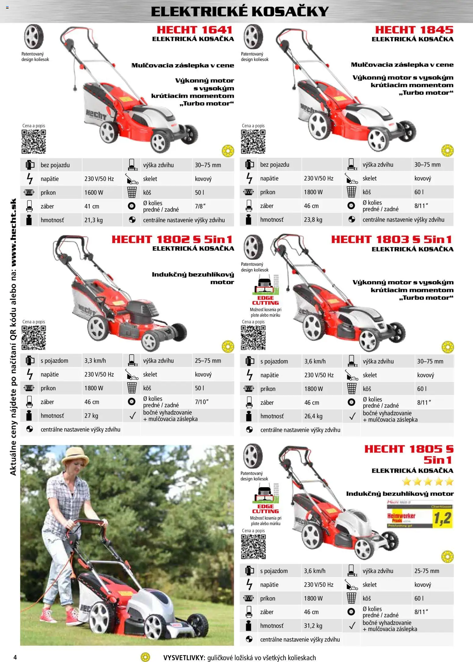 Nové Hecht akcie – leták je platný od 30.10.2025 | Strana: 4 | Produkty: Elektrická kosačka, Kosačka, Kosačky