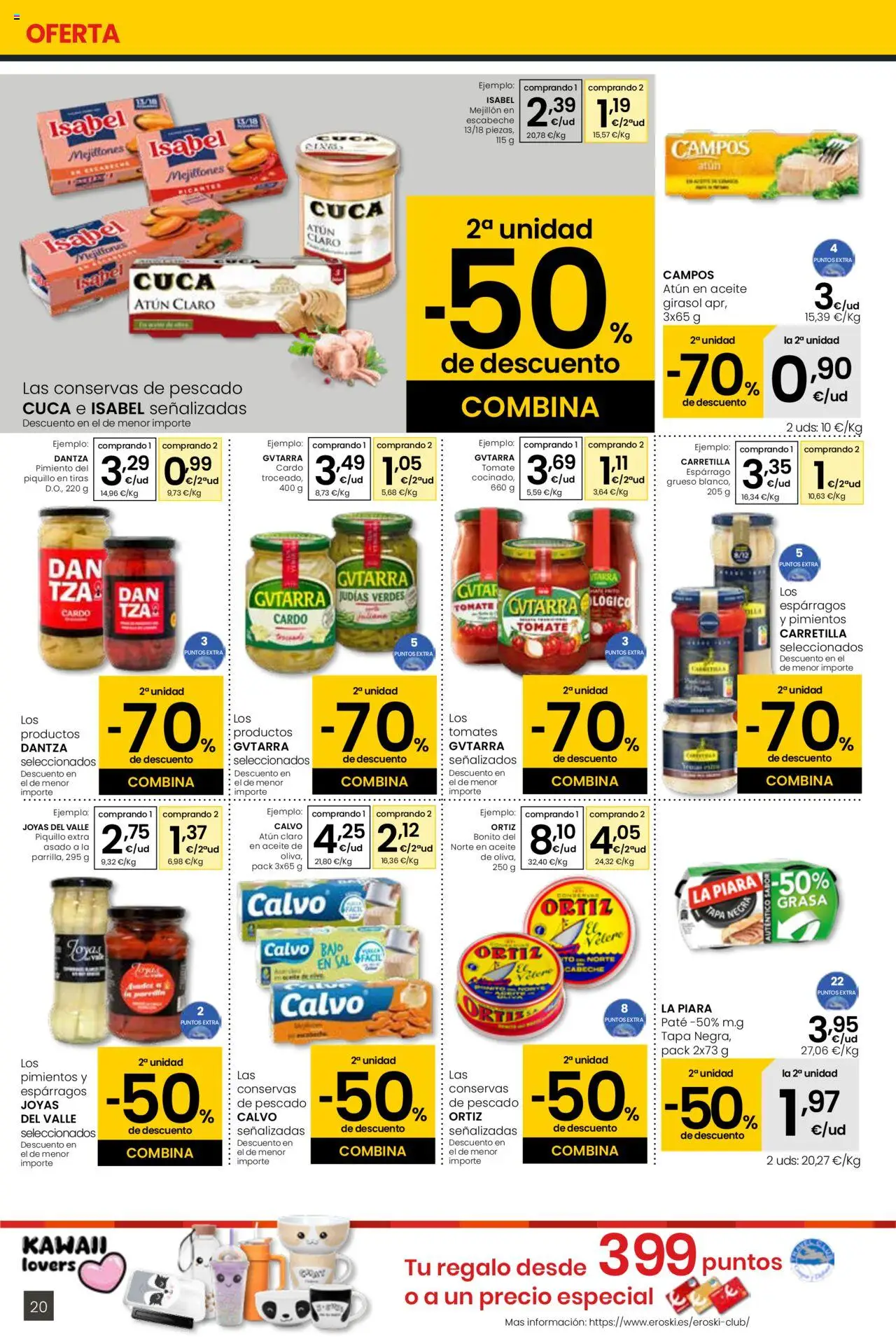 Eroski - Ofertón │ válido desde el 18.09.2025 | Página: 20 | Productos: Aceite, Tomates, Paté, Pescado