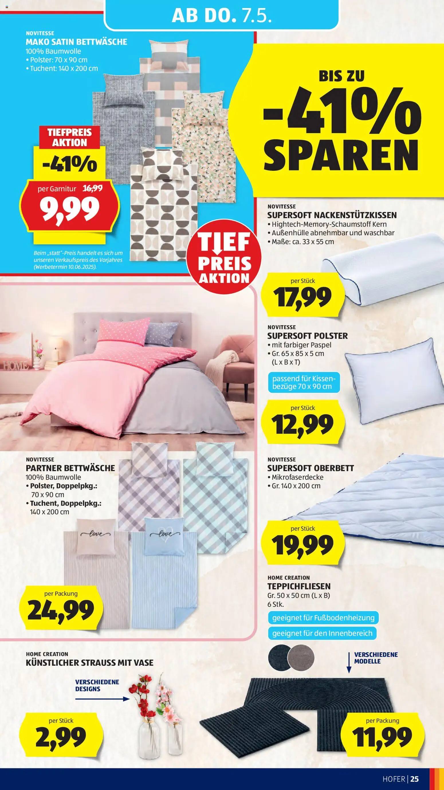 Hofer Flugblatt gültig ab 29.04.2026 | Seite: 31 | Produkte: Kissen, Vase