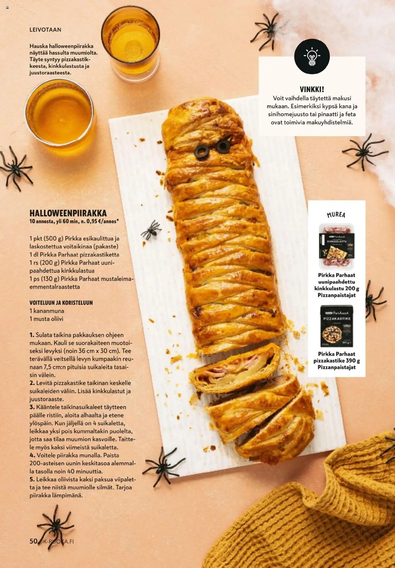 K-Market - K-Ruoka – voimassa 01.10.2025 alkaen | Sivu: 50 | Tuotteet: Kananmuna, Piirakka, Pinaatti, Tee