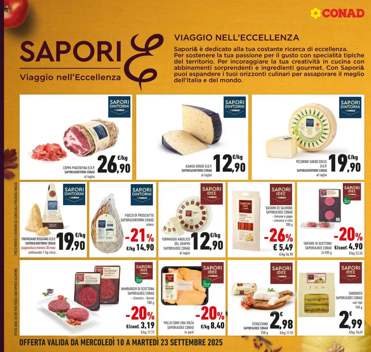 Volantino Conad del 10.09.2025 | Pagina: 36 | Prodotti: Salmone, Pepe, Formaggio, Limone