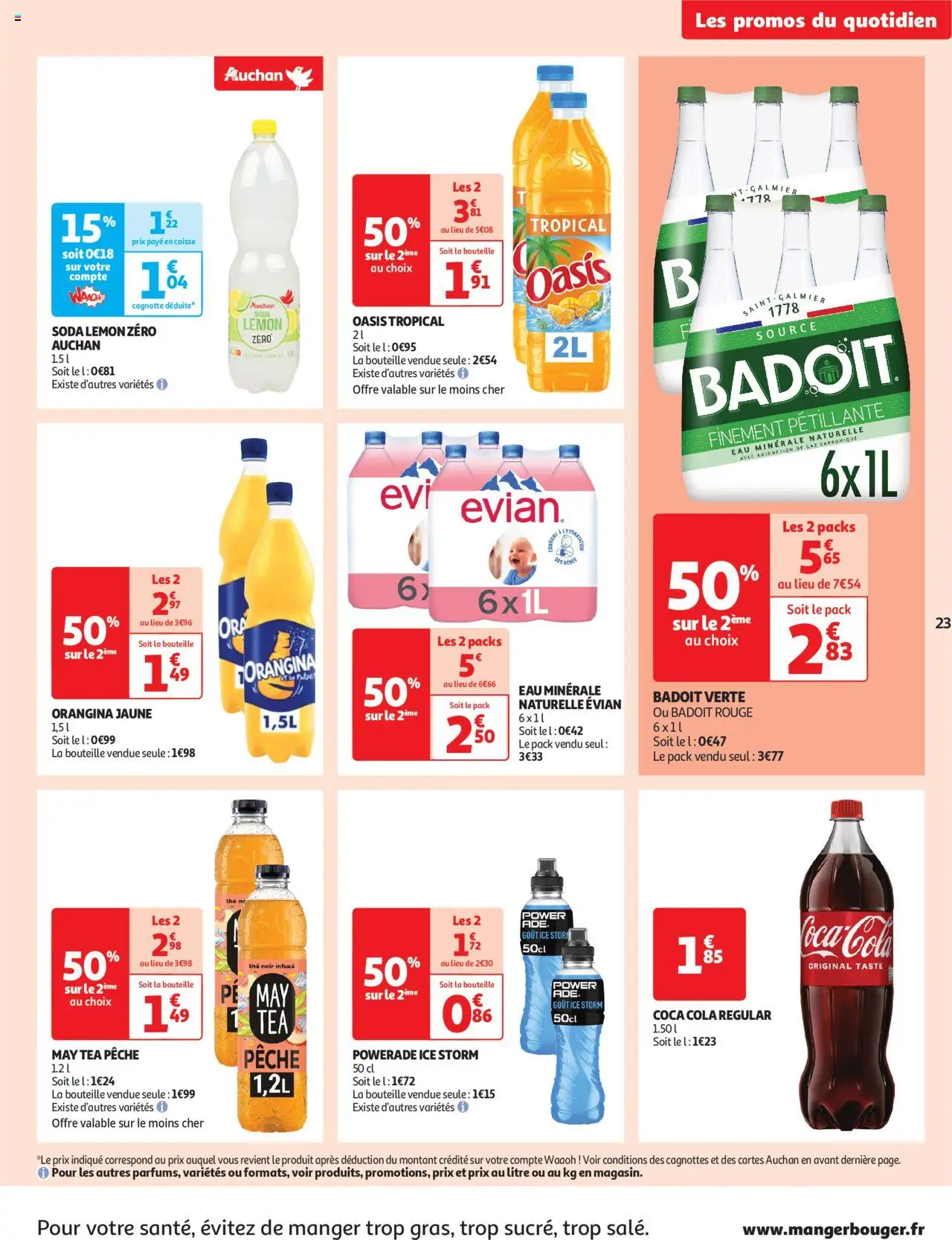  | Page: 23 | Produits: Orangina, Eau minérale, Badoit, Eau minerale naturelle Evian