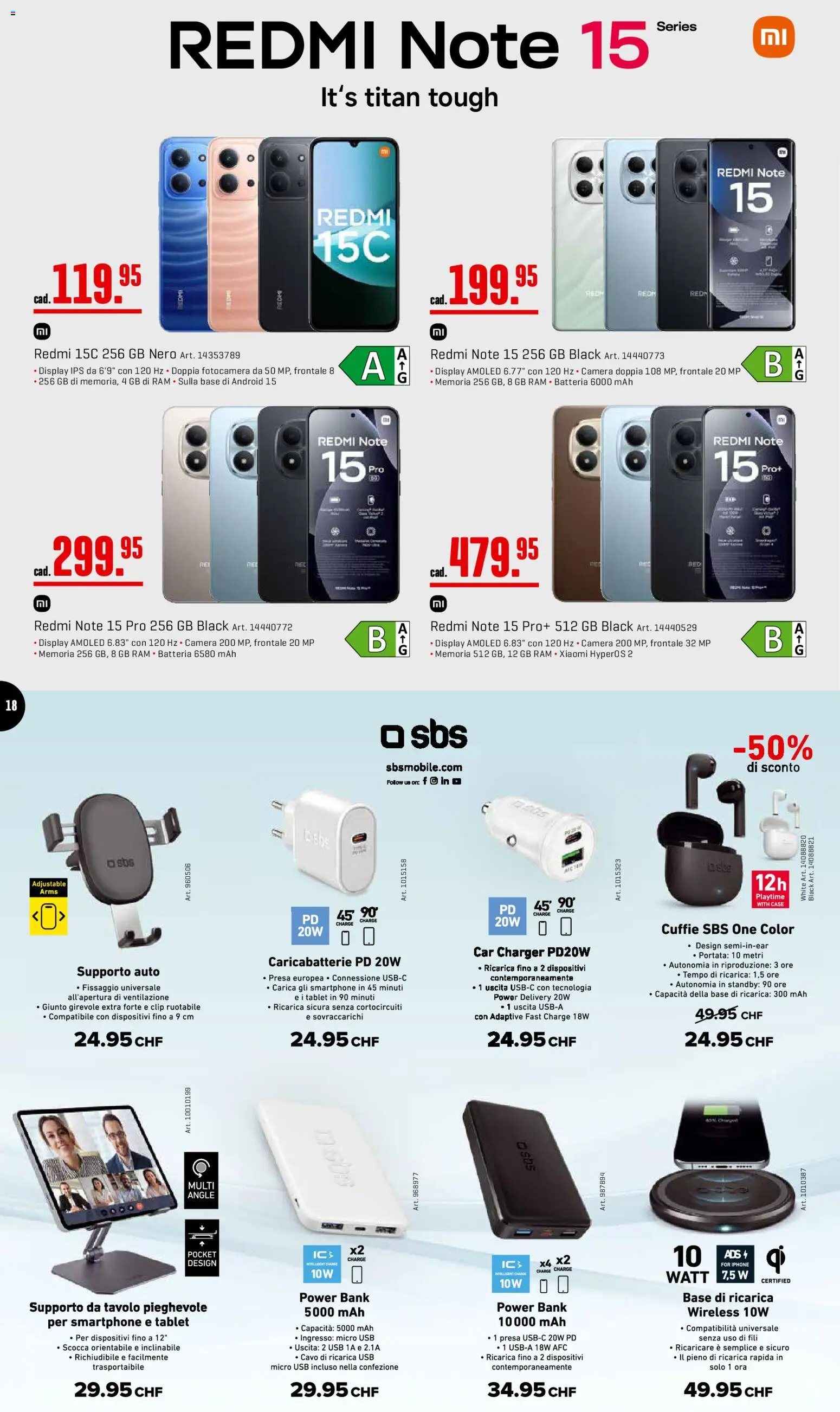 Interdiscount aktionen 20% di sconto  IT – gültig ab 27.04.2026 | Seite: 18 | Produkte: Smartphone, Iphone, Usb, Xiaomi