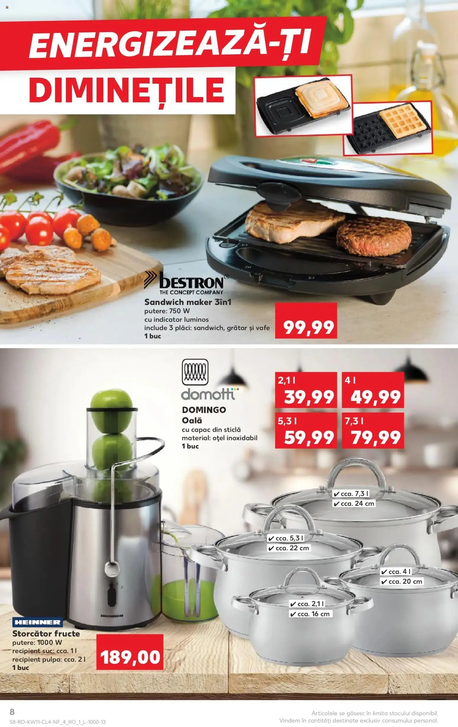 Noul catalog Kaufland – valabil de la 11.03.2026 | Pagină: 8 | Produse: Oală, Storcător, Suc, Fructe