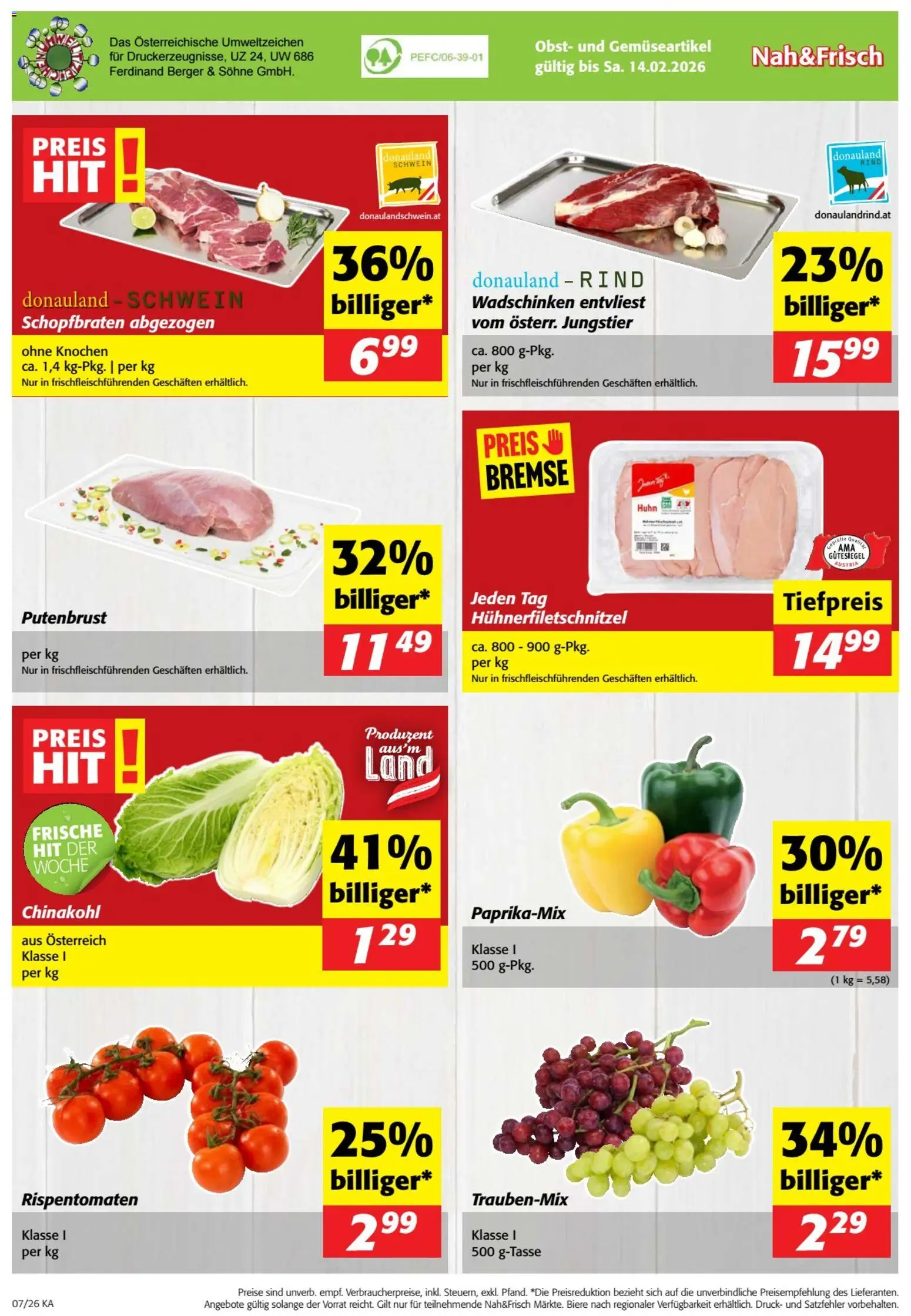 Nah und Frisch Flugblatt gültig ab 11.02.2026 | Seite: 12 | Produkte: Obst, Chinakohl