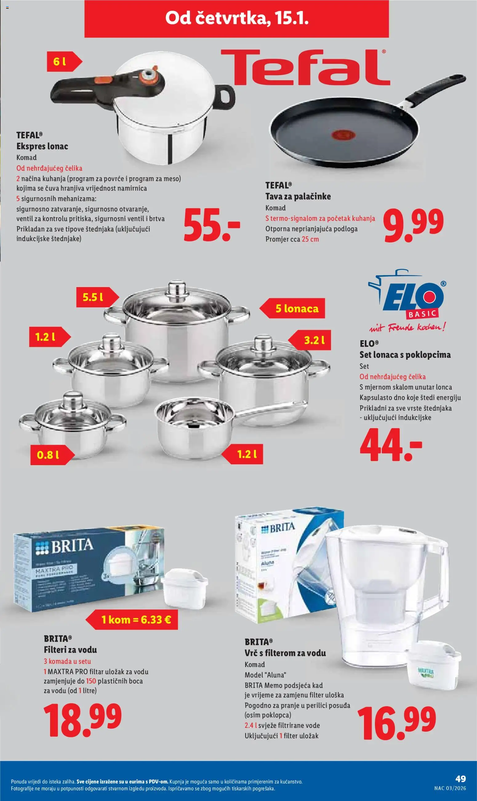 Lidl katalog | vrijedi od 12.01.2026 | Stranica: 49 | Proizvodi: Meso, Pan, Ventil, Tava