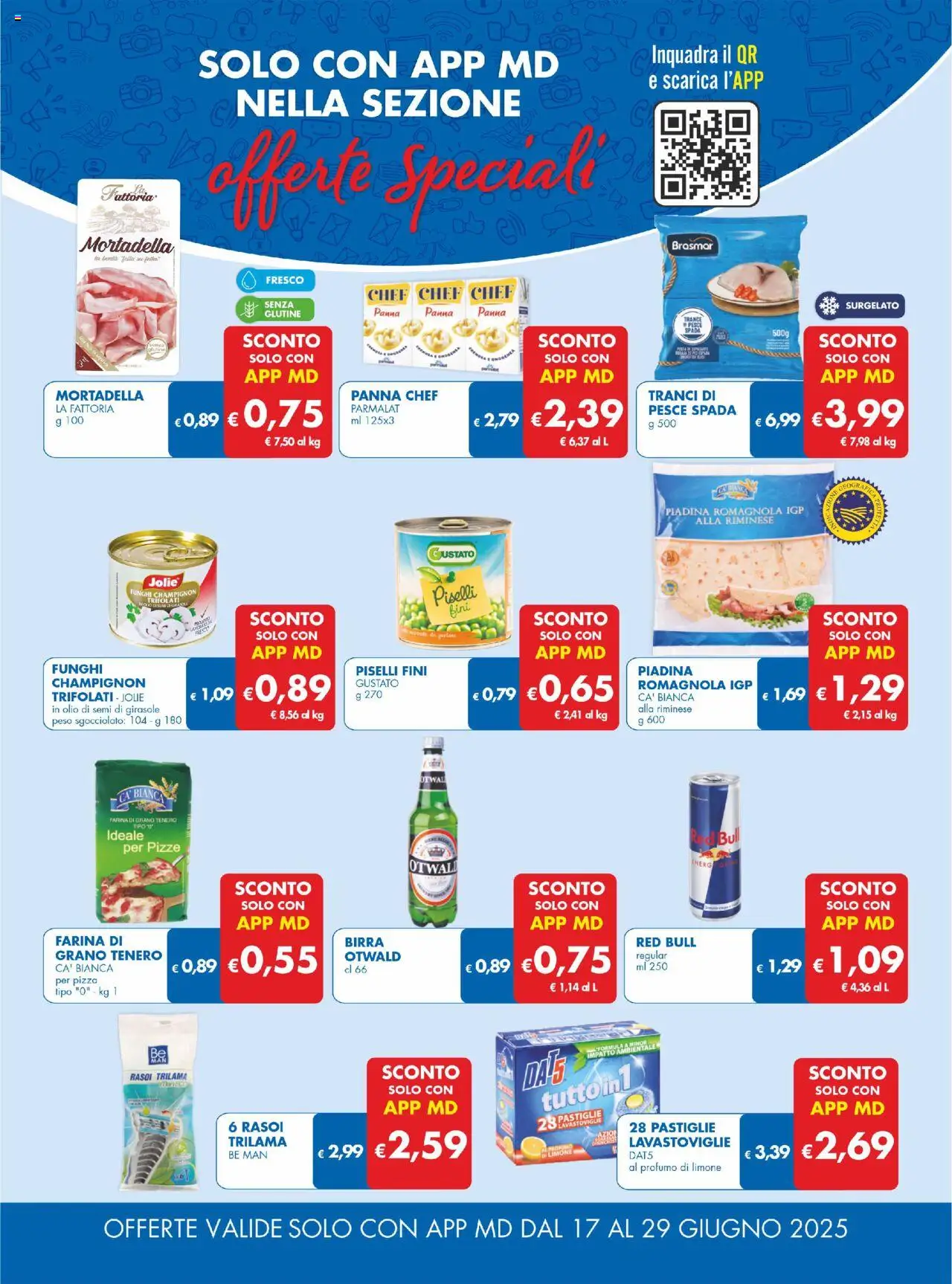 Volantino MD Discount del 17.06.2025 | Pagina: 15 | Prodotti: Pesce, Olio, Funghi, Red Bull