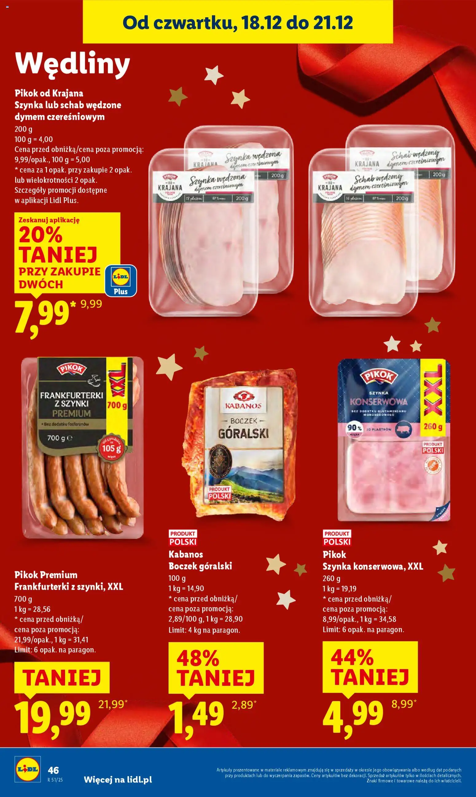 Lidl Gazetka od 18.12.2025 | Strona: 48 | Produkty: Schab, Szynka, Boczek, Wędliny