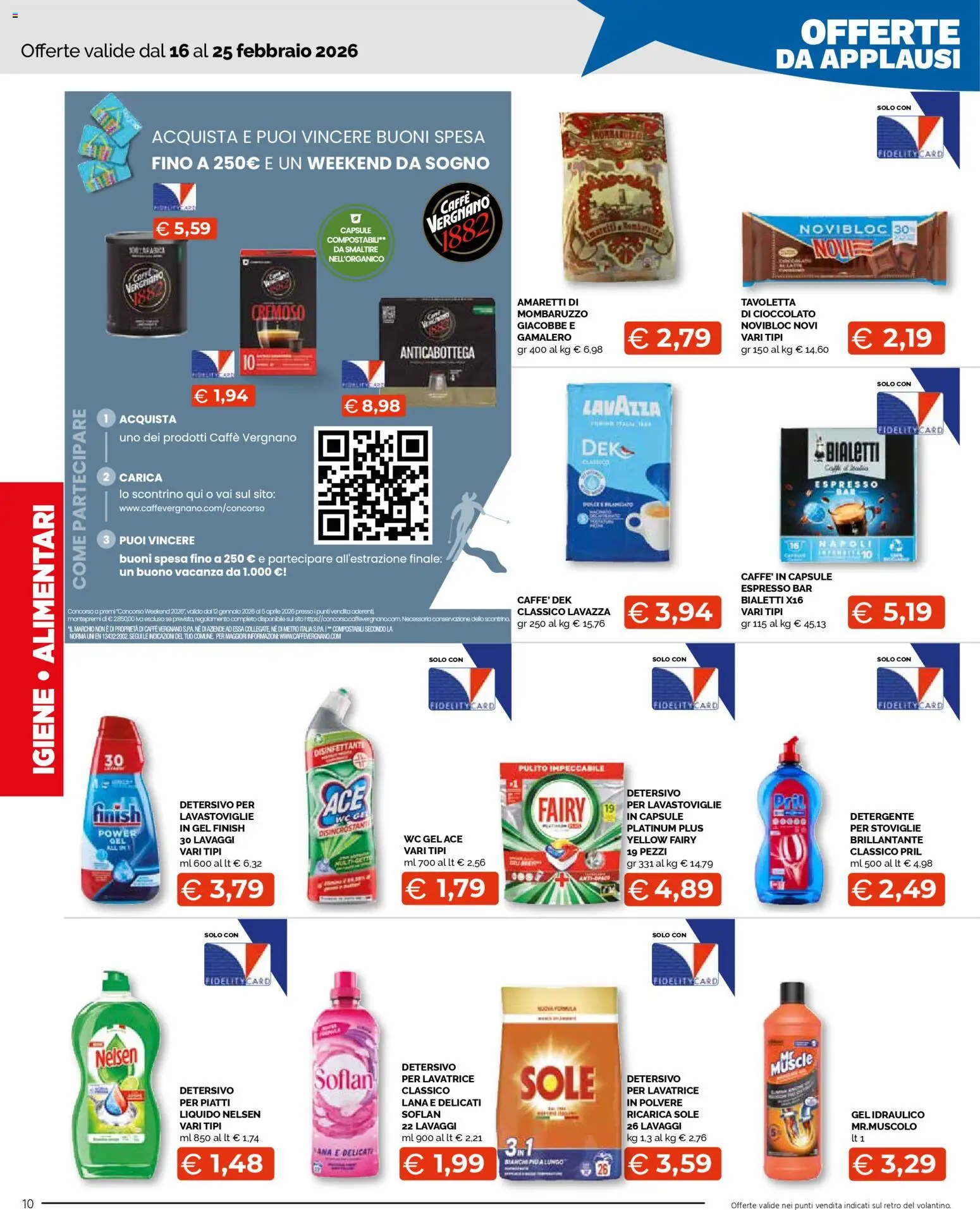 Volantino Mercatò del 16.02.2026 | Pagina: 10 | Prodotti: Caffè, Lavatrice, Lavazza, WC