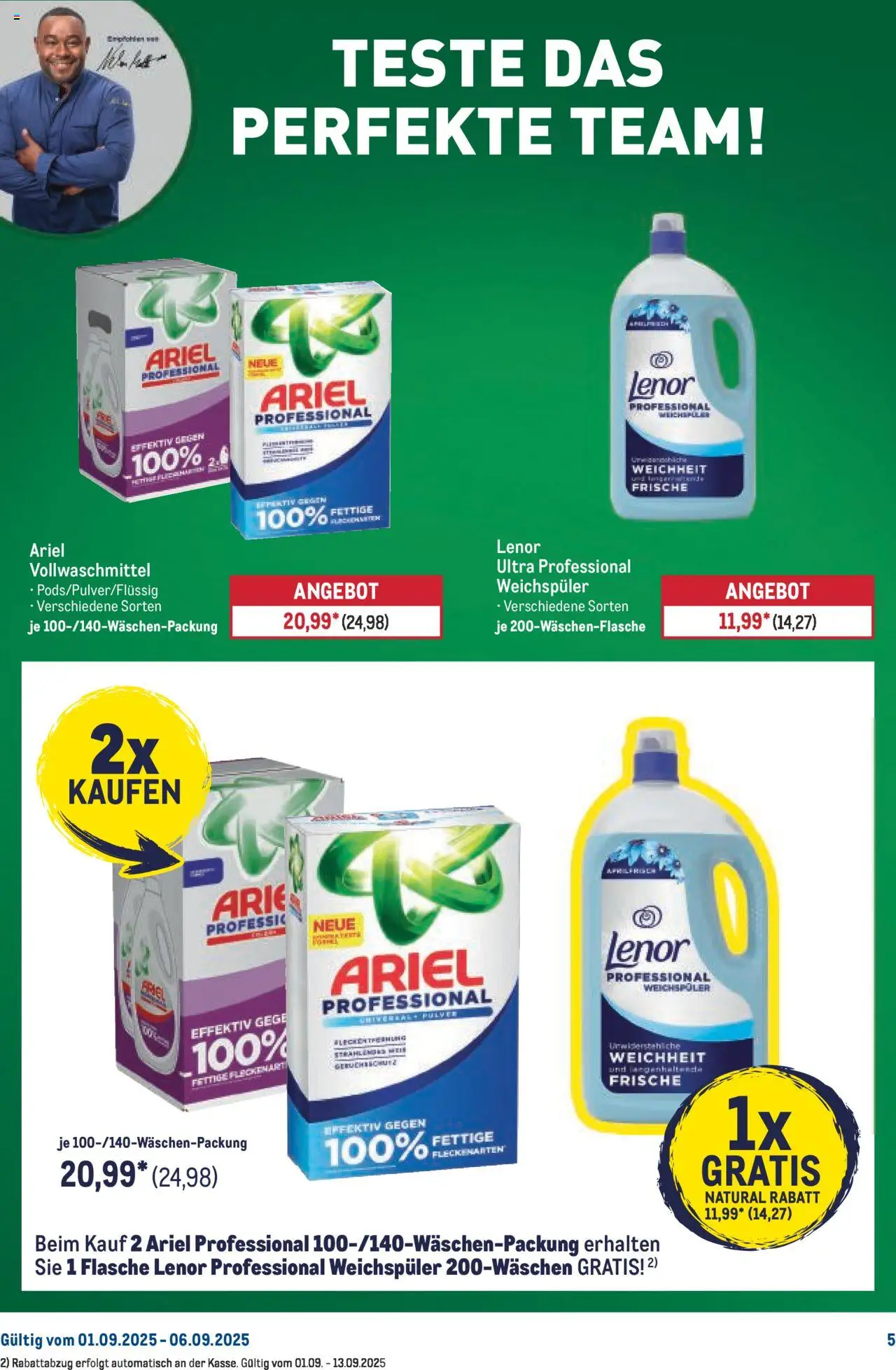 Metro Starke Marken Profi - gültig ab dem 01.09.2025 | Seite: 4 | Produkte: Lenor, Ariel, Weichspüler
