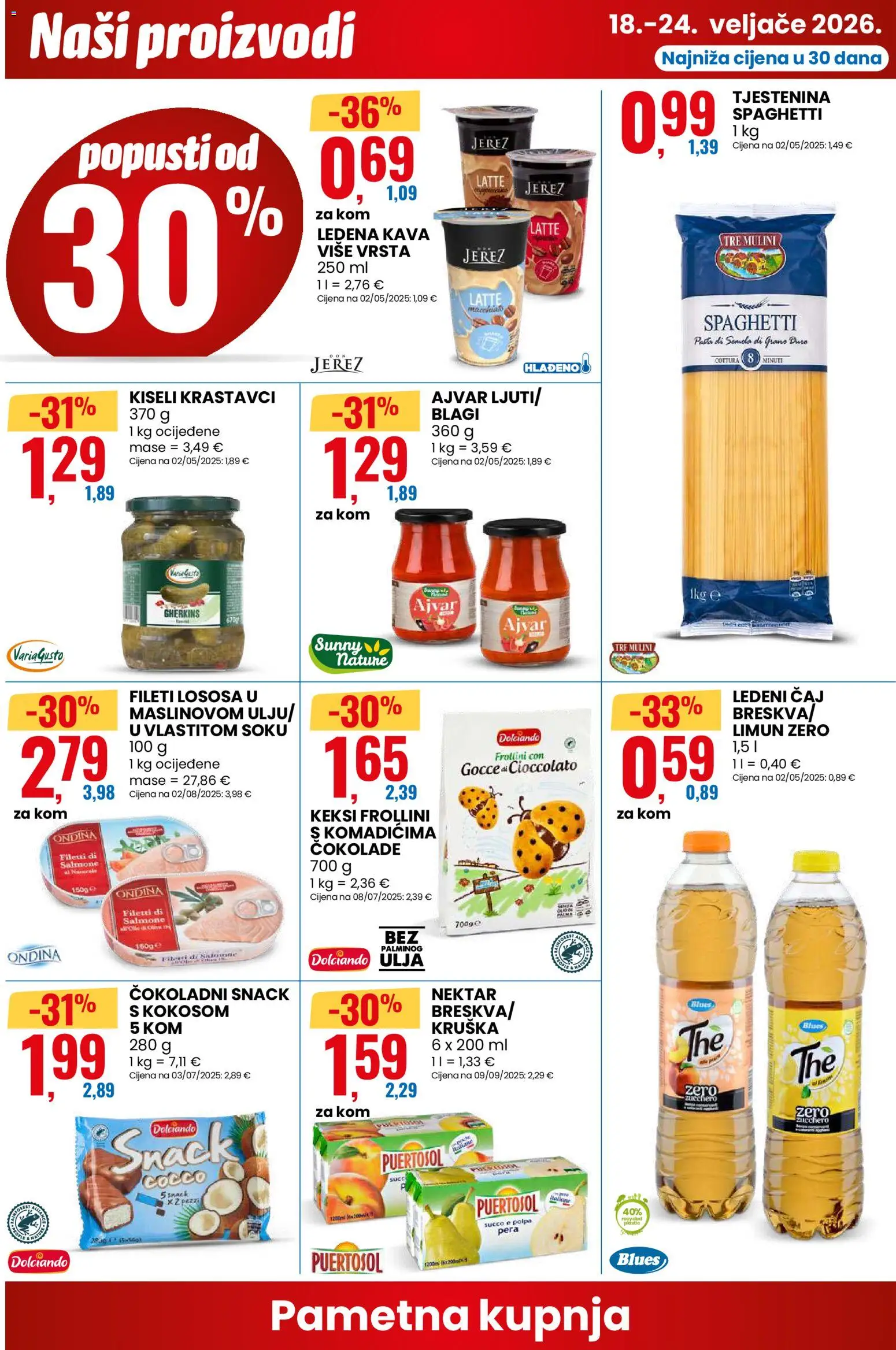 Eurospin katalog | vrijedi od 18.02.2026 | Stranica: 4 | Proizvodi: Tjestenina, Krastavci, Breskva, Pasta