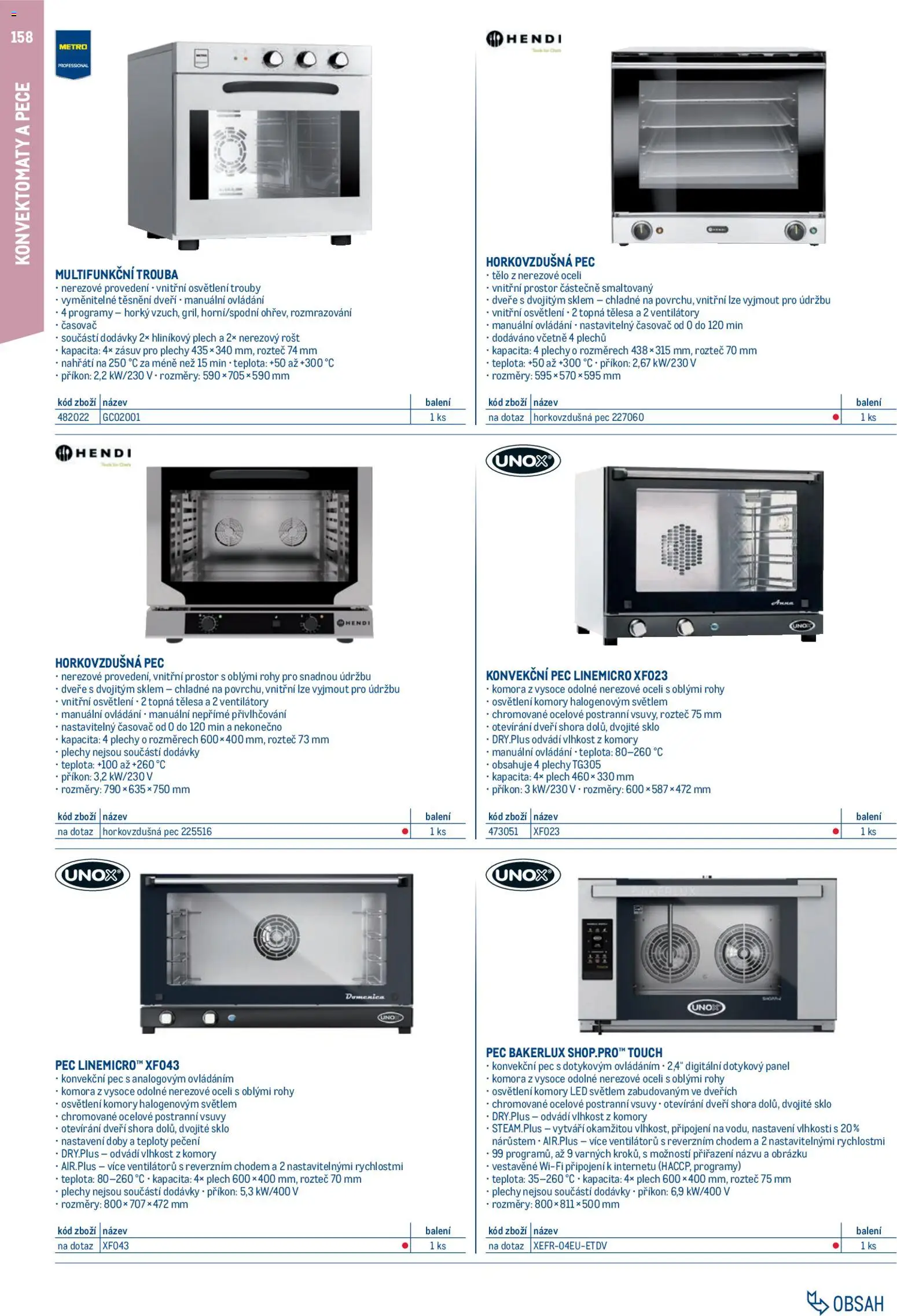 Makro leták - Gastro vybavení a zařízení od 01.02.2026 | Strana: 158 | Produkty: Plech, Trouba, Pec, Rošt