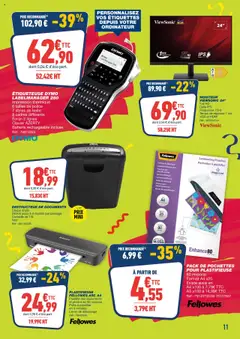 Bureau Vallée - Prévisualisation de Bureau Vallée catalogue valide à partir de 20.10.2025 | Page: 11 | Produits: Moniteur, Plastifieuse, Étiqueteuse, Batterie