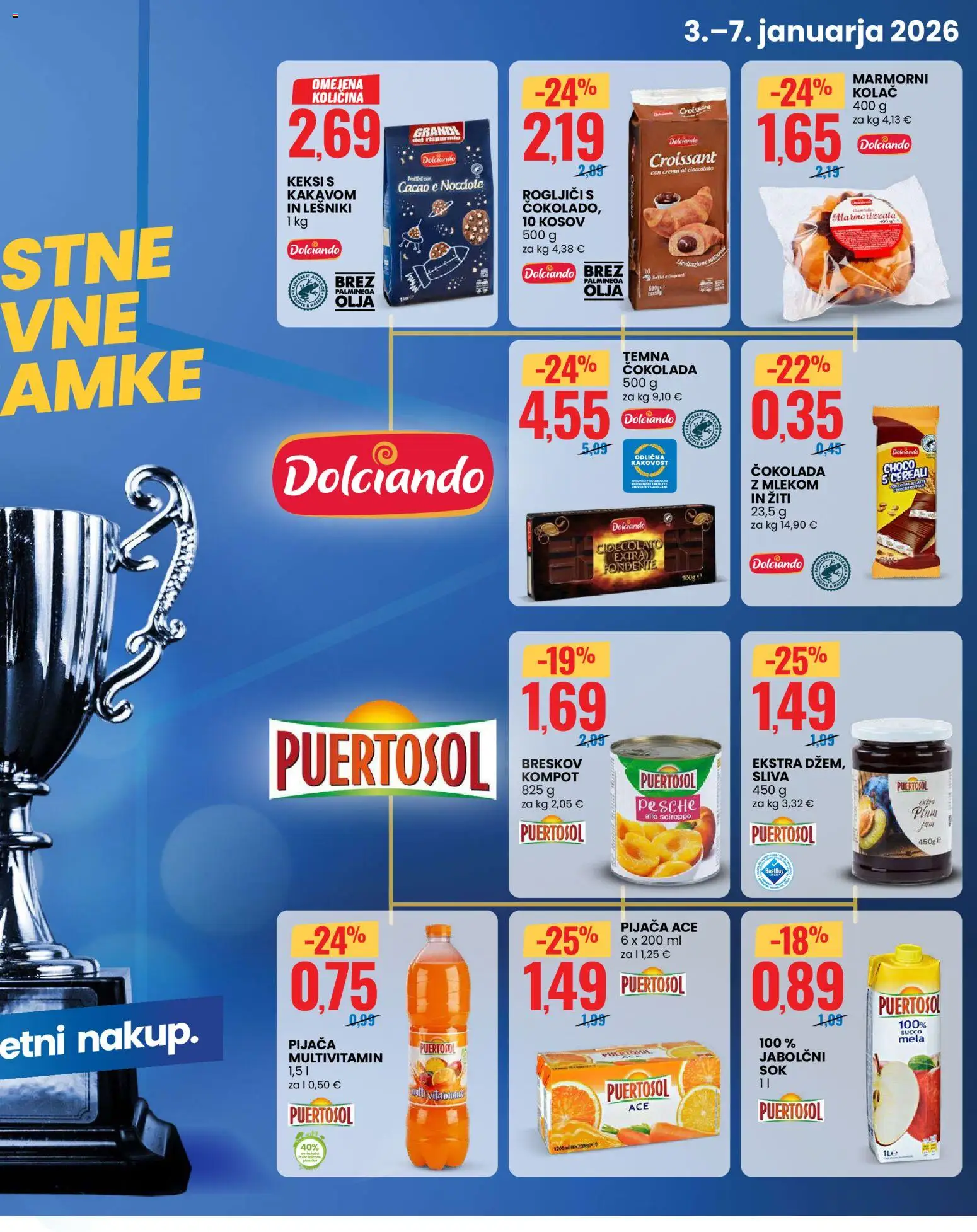 Novi Eurospin katalog ponudbe – veljaven od 03.01.2026 | Stran: 3 | Izdelki: Keksi, Kolač, Cokolada, Sok