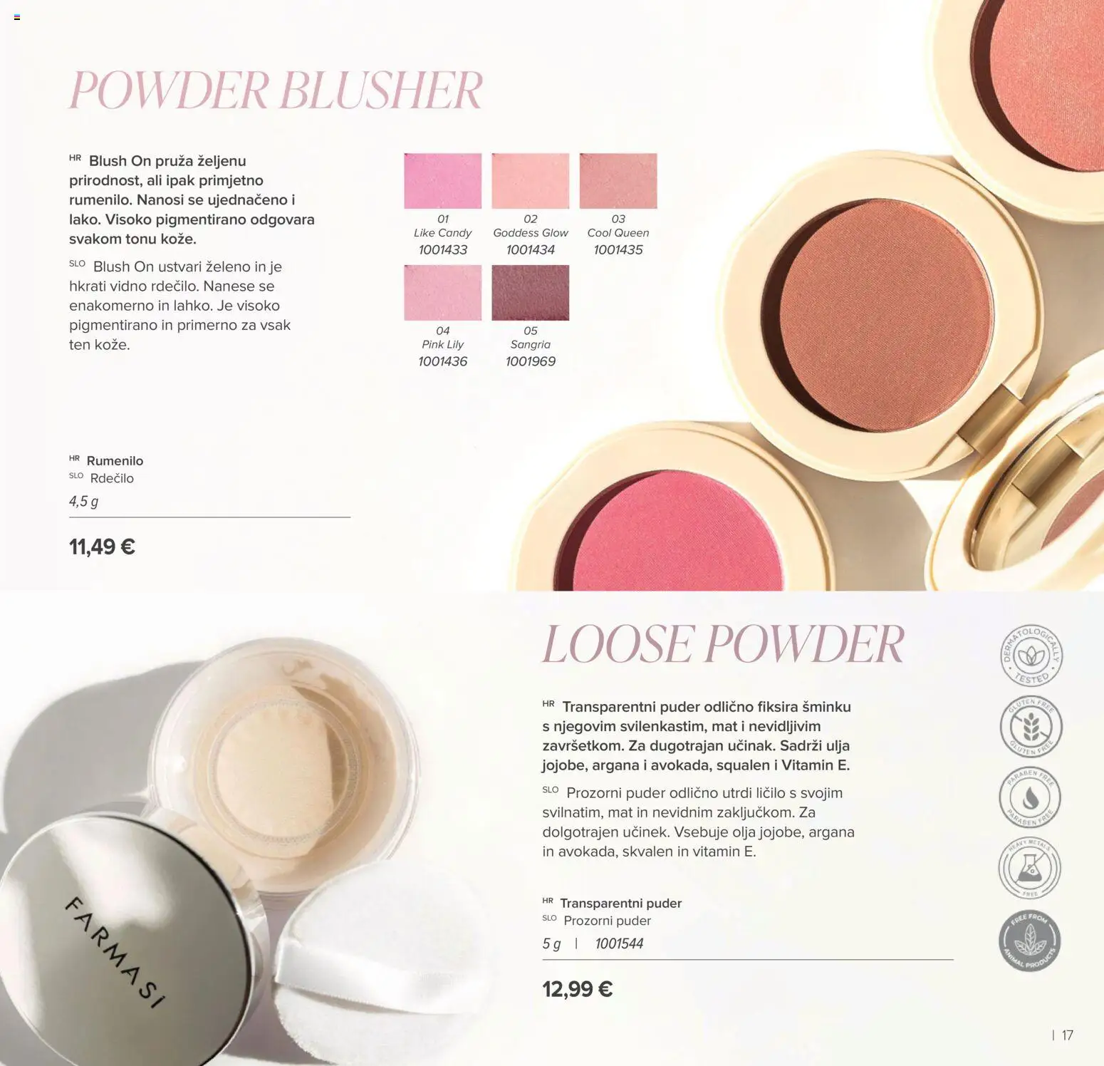 Farmasi katalog | vrijedi od 01.01.2026 | Stranica: 17 | Proizvodi: Puder, Rumenilo