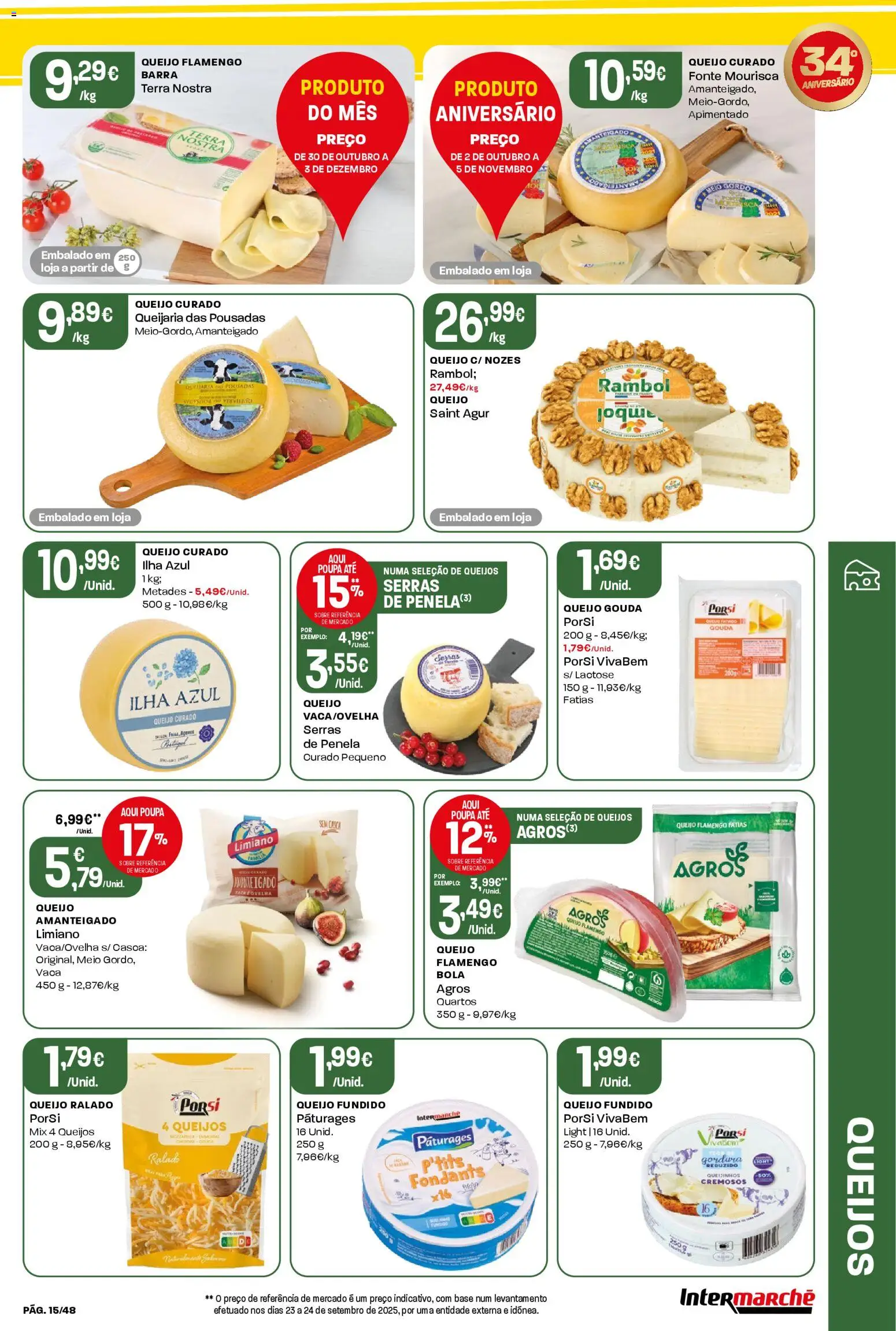 Intermarché folheto │ válido de 30.10.2025 | Página: 15 | Produtos: Base, Queijo, Nozes