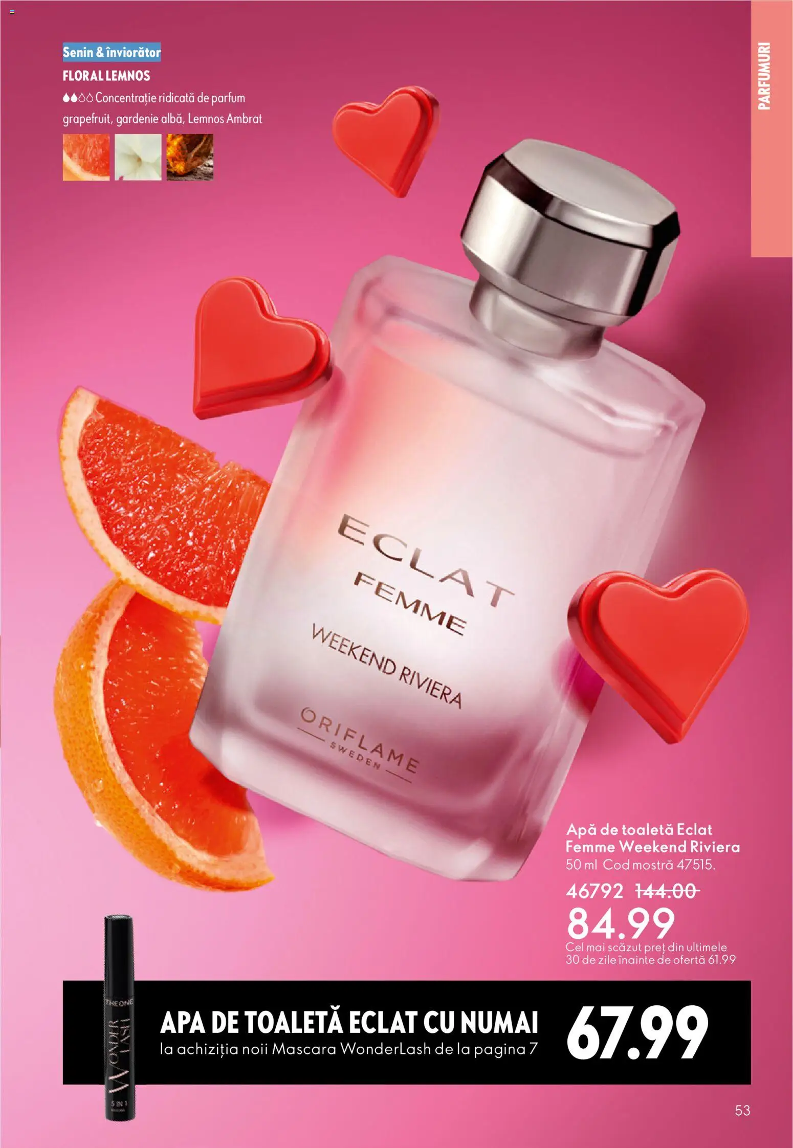 Noul catalog Oriflame – valabil de la 21.01.2026 | Pagină: 53 | Produse: Toaletă, Apă de toaletă, Mascara, Apă