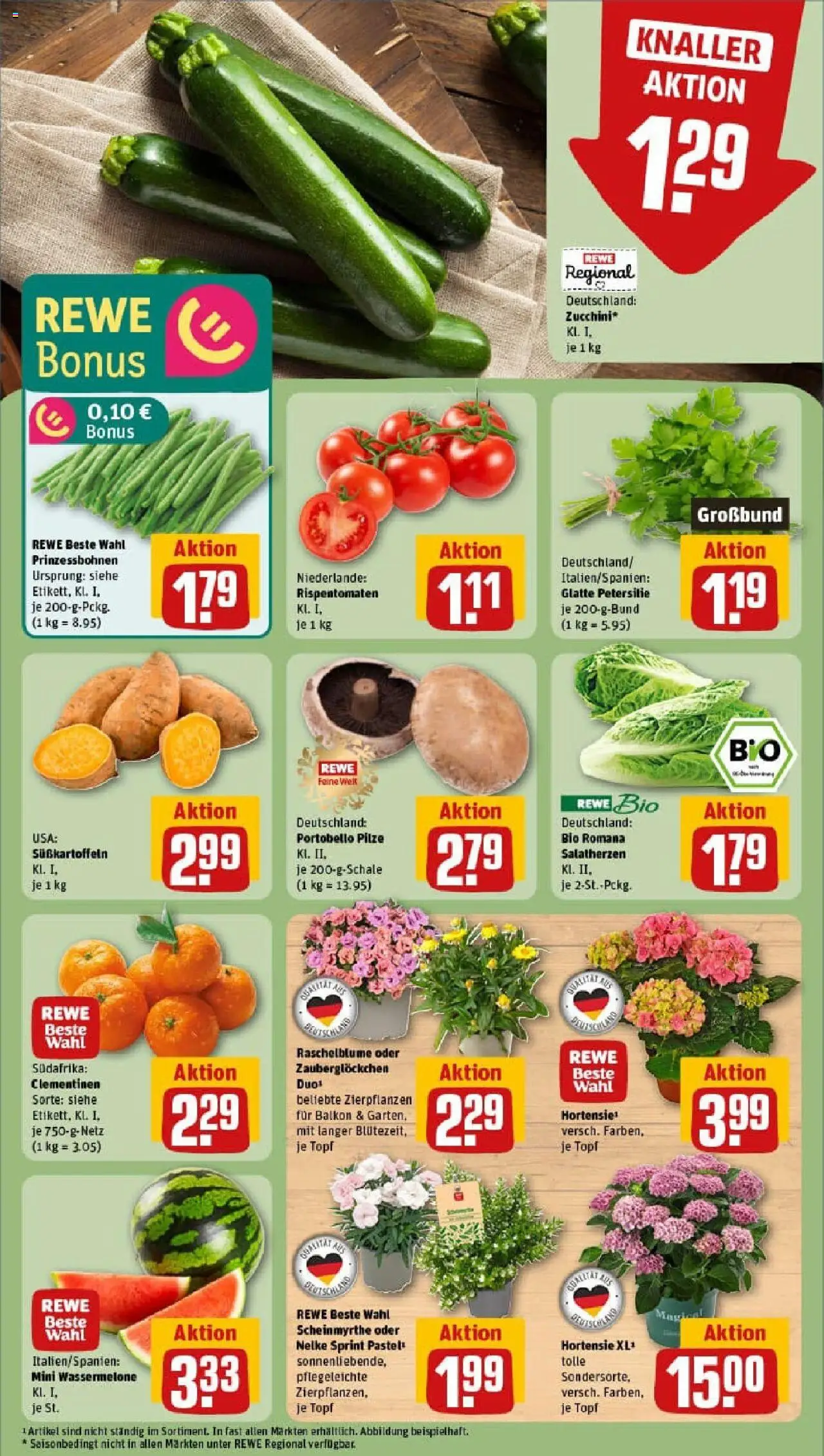 Rewe prospekt Frankfurt / Nied	 - gültig ab dem 22.06.2025 | Seite: 7 | Produkte: Hortensie, Wassermelone, Petersilie, Zucchini