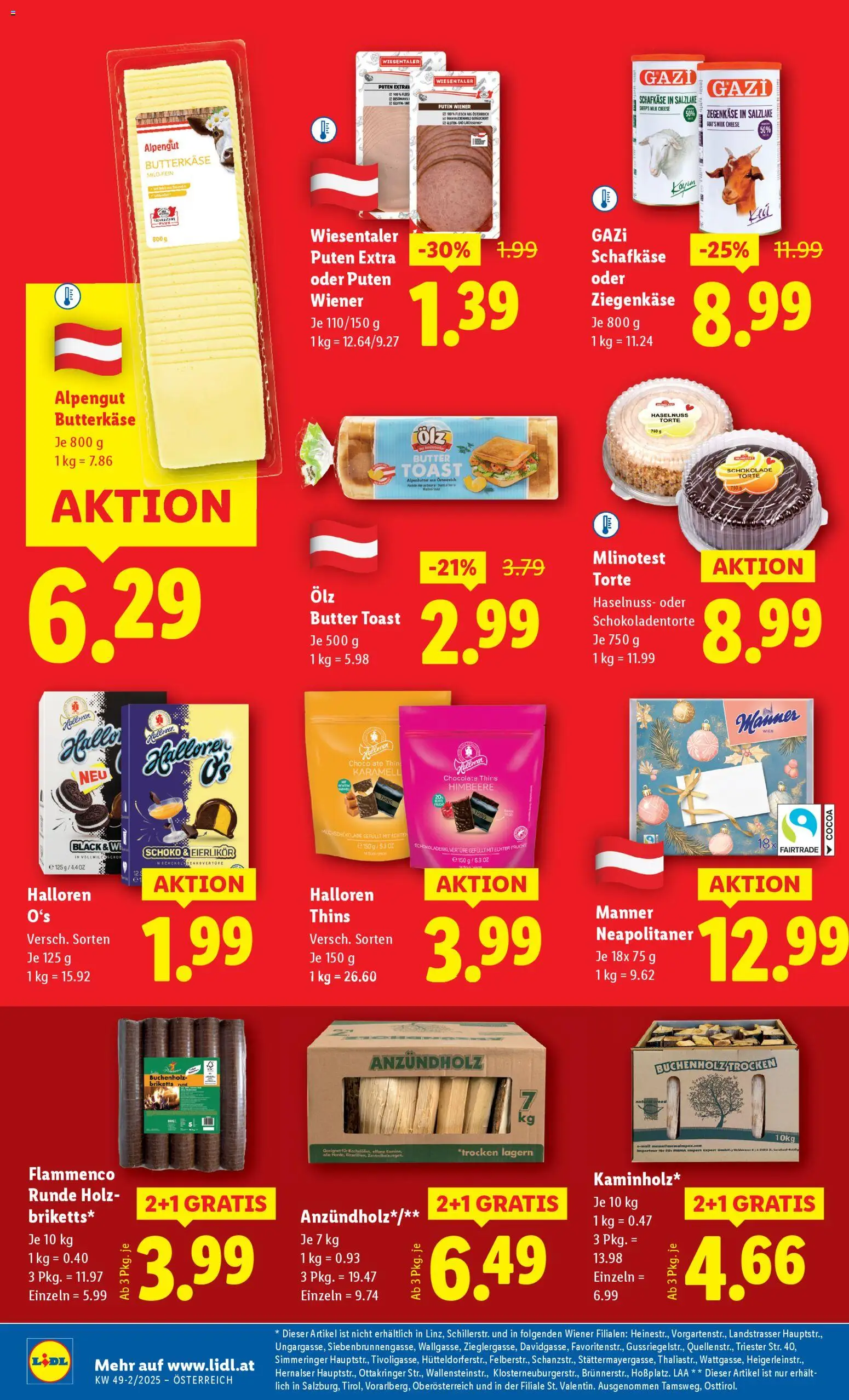 Lidl Flugblatt - Altenmarkt im Pongau, St. Johann im Pongau, Zell am See gültig ab 04.12.2025 | Seite: 20 | Produkte: Himbeere, Butter, Schokolade