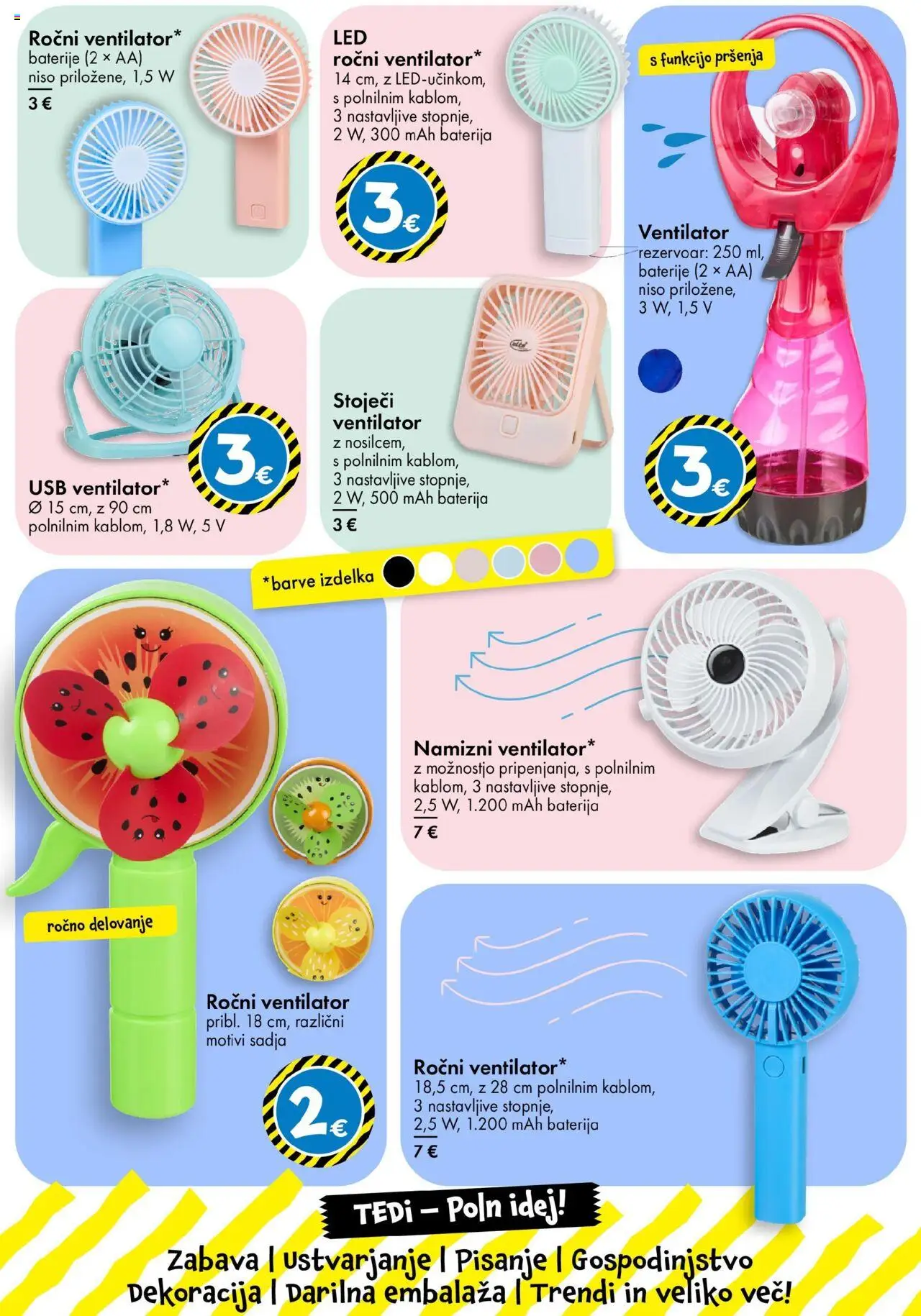 TEDi katalog │ velja od 13.06.2025 | Stran: 26 | Izdelki: Baterija, Stoječi ventilator, Usb, Ventilator