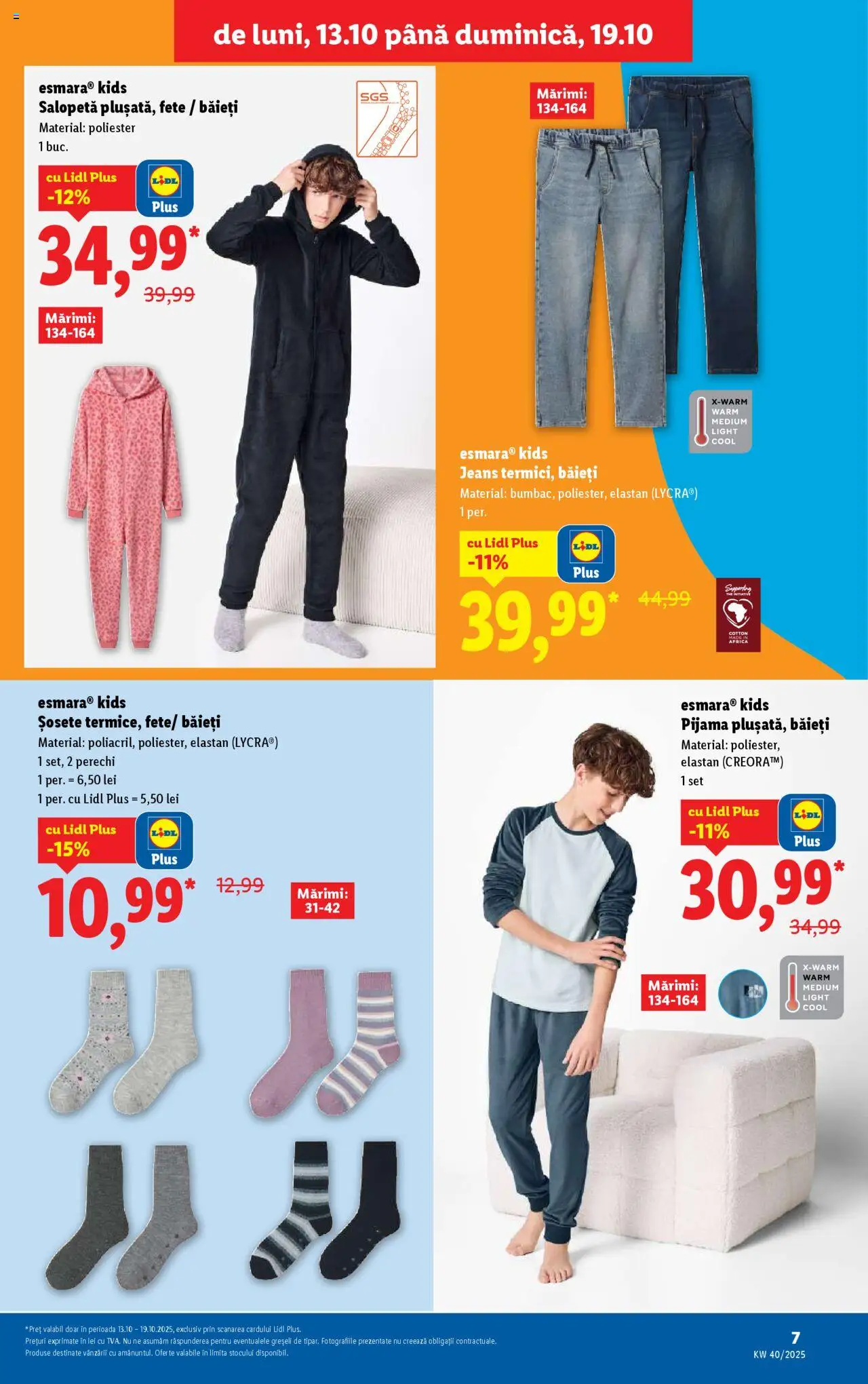 Noul catalog Lidl – valabil de la 13.10.2025 | Pagină: 7 | Produse: Salopetă, Șosete