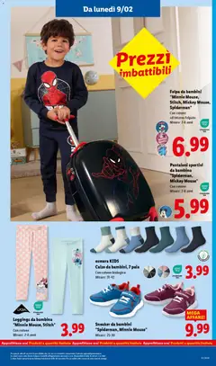 Anteprima del volantino Felpa da bambini "Minnie Mouse, Stitch, Mickey Mouse, Spiderman", Con cotone ed interno felpato Misure: 2-8 anni valido a partire dal 09.02.2026 | Pagina: 35