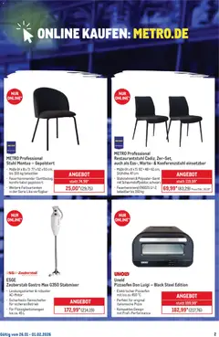 Metro Online: Wochen-Angebote ab 26.01.2026 gültig | Seite: 2 | Produkte: Stuhl, Pizza, Stabmixer