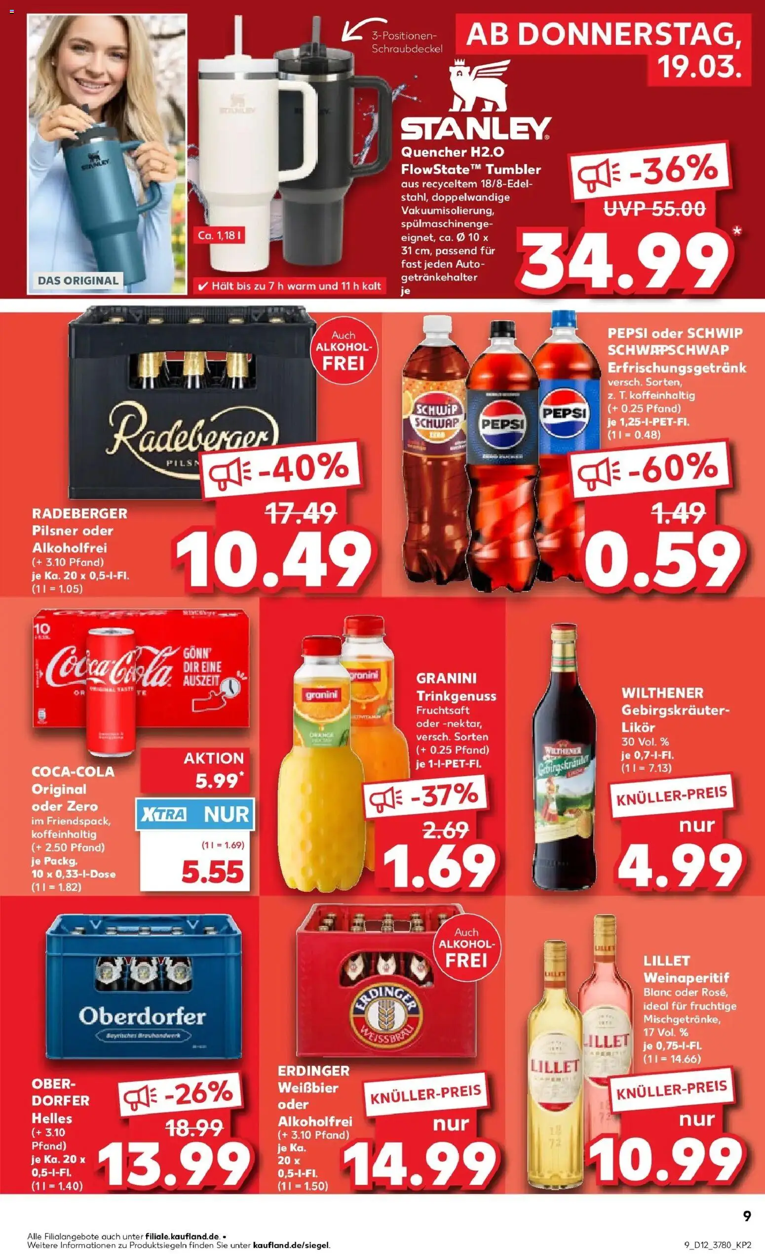 Kaufland Prospekt Löbau	 – gültig ab 19.03.2026 | Seite: 9 | Produkte: Wilthener, Likör, Fruchtsaft, Radeberger pilsner