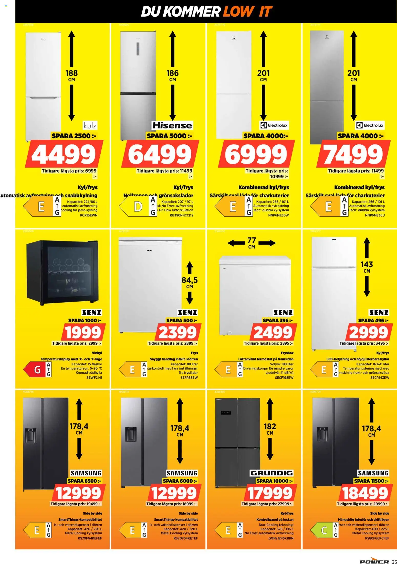 Power reklamblad aktuell från 12.01.2026 | Sida: 33 | Produkter: Vinkyl, Låda, Frysbox, Frys