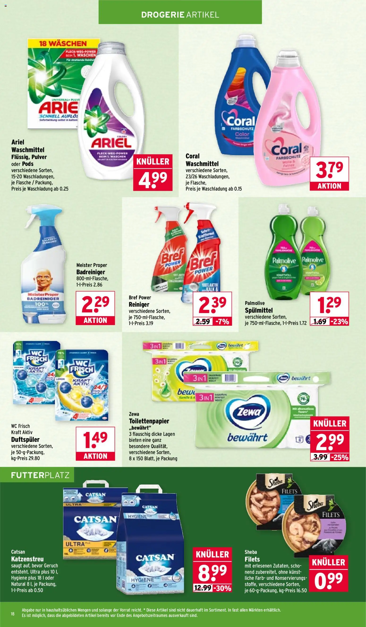 Wasgau Prospekt 	 – gültig ab 23.02.2026 | Seite: 18 | Produkte: Ariel, Zewa, Wc frisch, Toilettenpapier