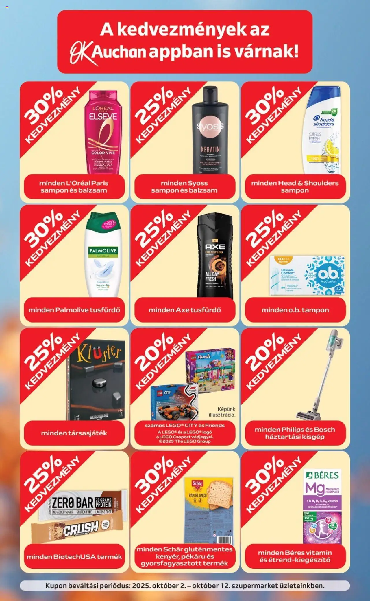 Auchan akciós ujság - amely érvényes a következő dátumtól: 02.10.2025 | Oldal: 7 | Termékek: Sampon, Társasjáték, Tusfürdő, Gluténmentes