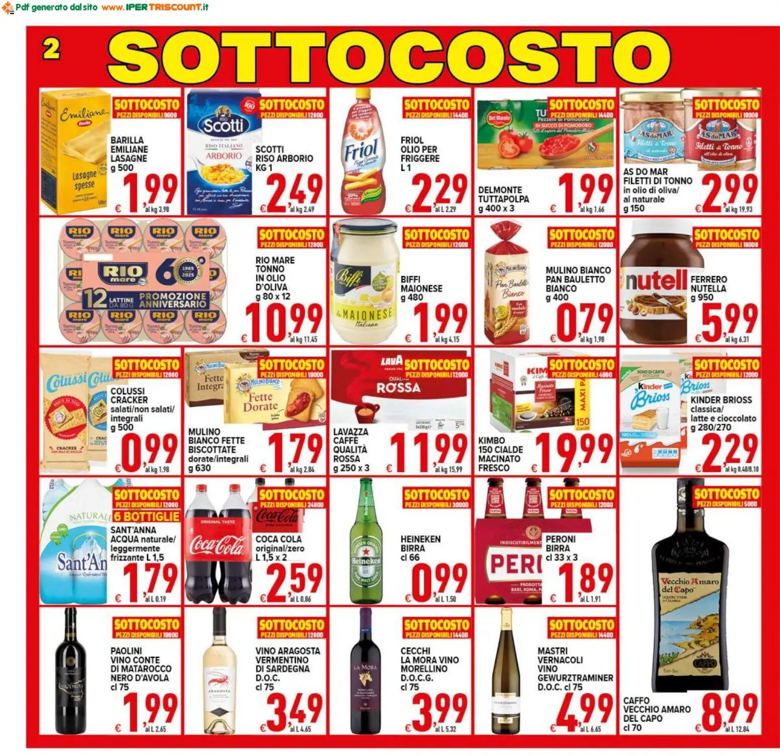 Volantino Ipertriscount del 06.12.2025 | Pagina: 2 | Prodotti: Caffè, Pomodoro, Nutella, Tonno