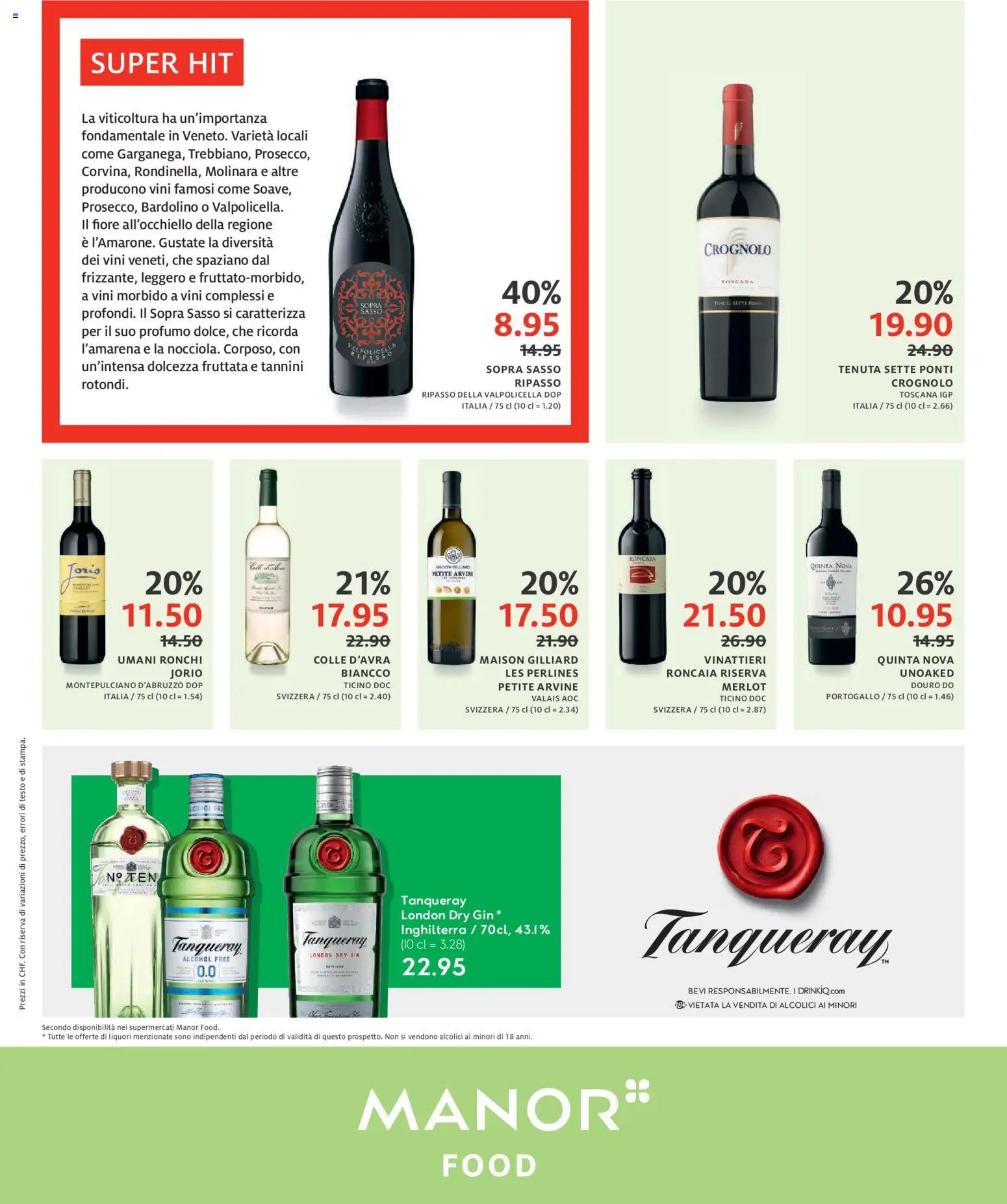 Manor Aktionen IT – gültig ab 28.10.2025 | Seite: 4 | Produkte: Merlot, Gin