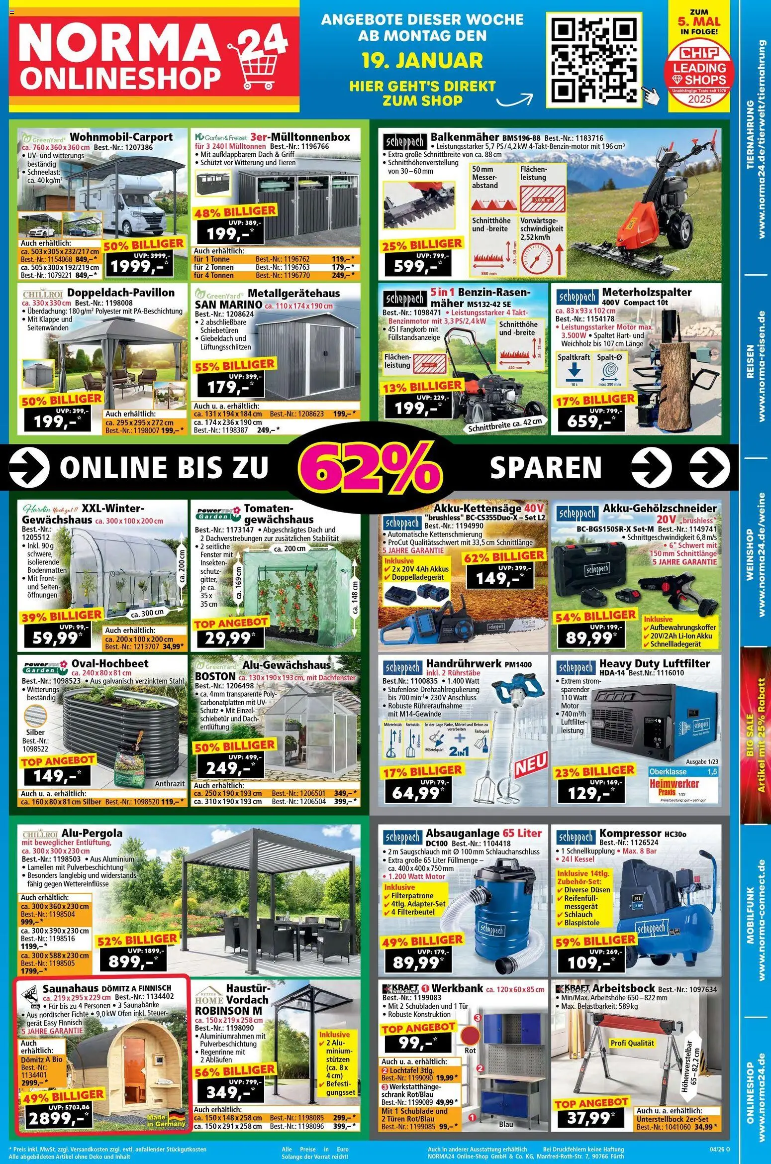 Norma Onlineshop – gültig ab 19.01.2026 | Seite: 1 | Produkte: Top, Ofen, Schrank, Tür