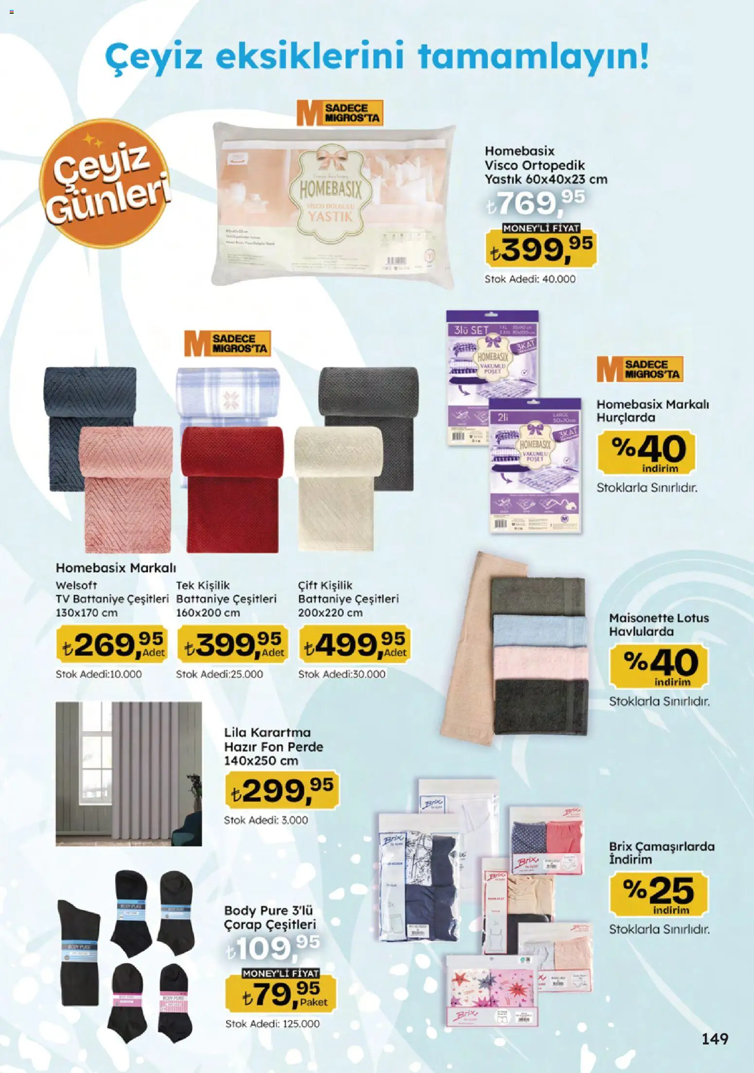 Migros Katalog - 5M Migroskop Dijital - 16.04.2026 tarihinden itibaren geçerlidir | Sayfa: 149 | Ürünler: Yastık, Battaniye, TV, Perde