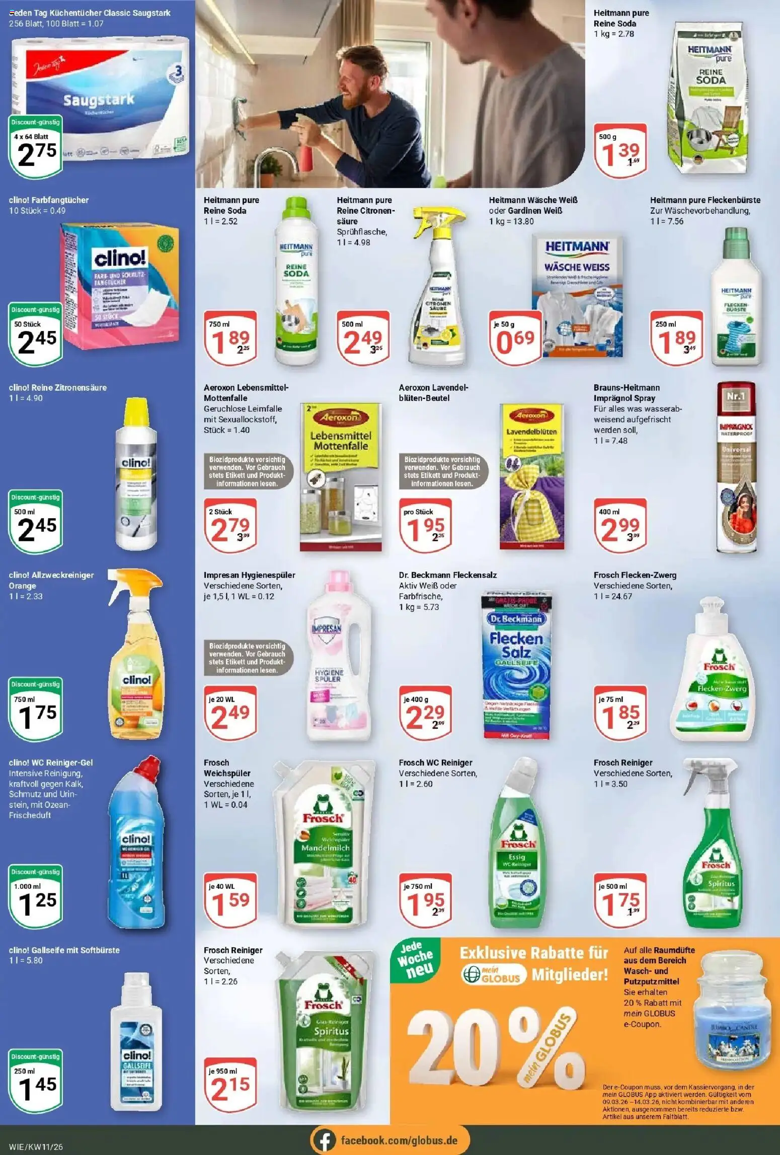 Globus prospekt Waghäusel	 – gültig ab 09.03.2026 | Seite: 20 | Produkte: Essig, Weichspüler, Salz, Lavendel
